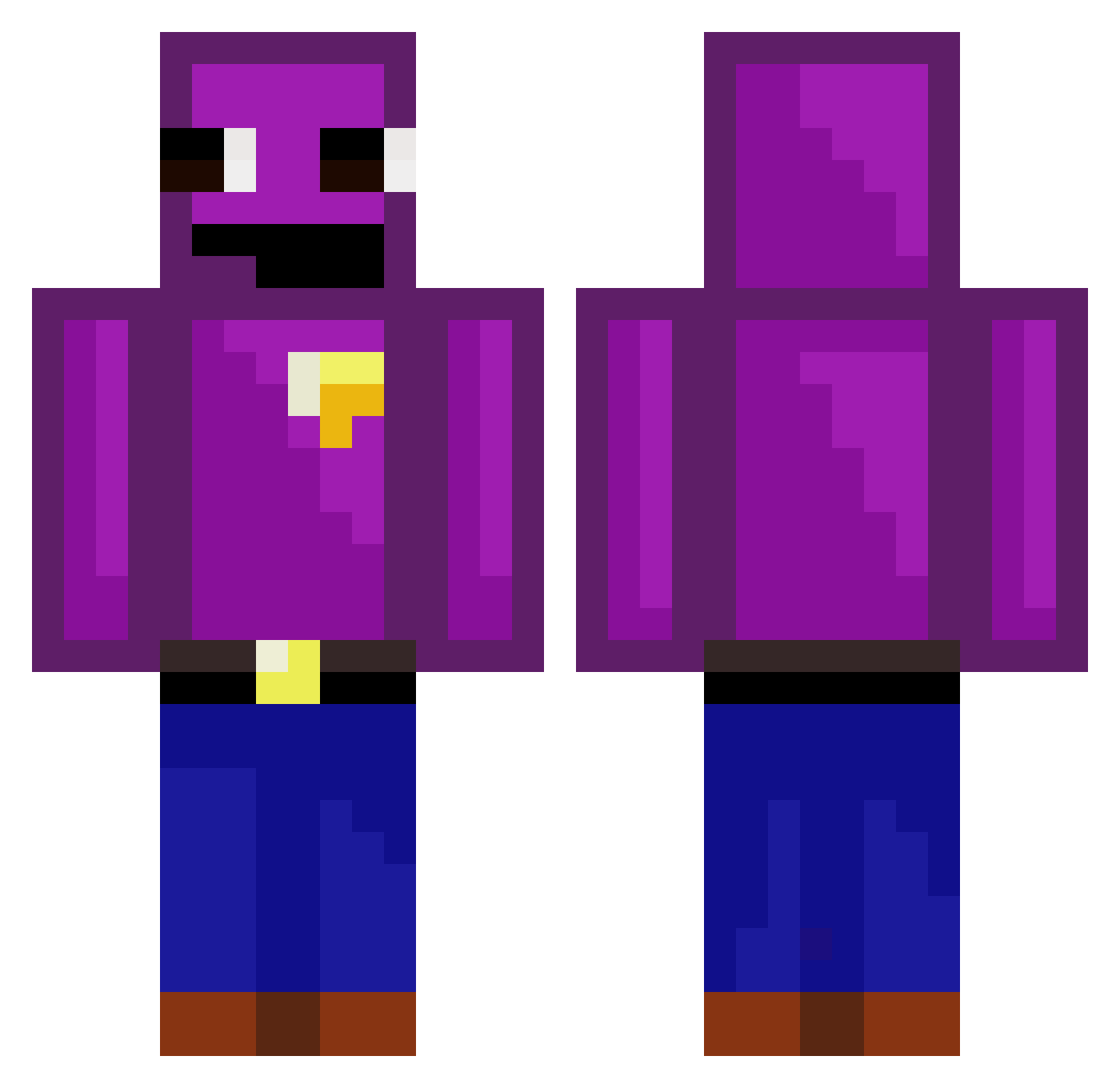 ezgame12 Minecraft skin, front and back view