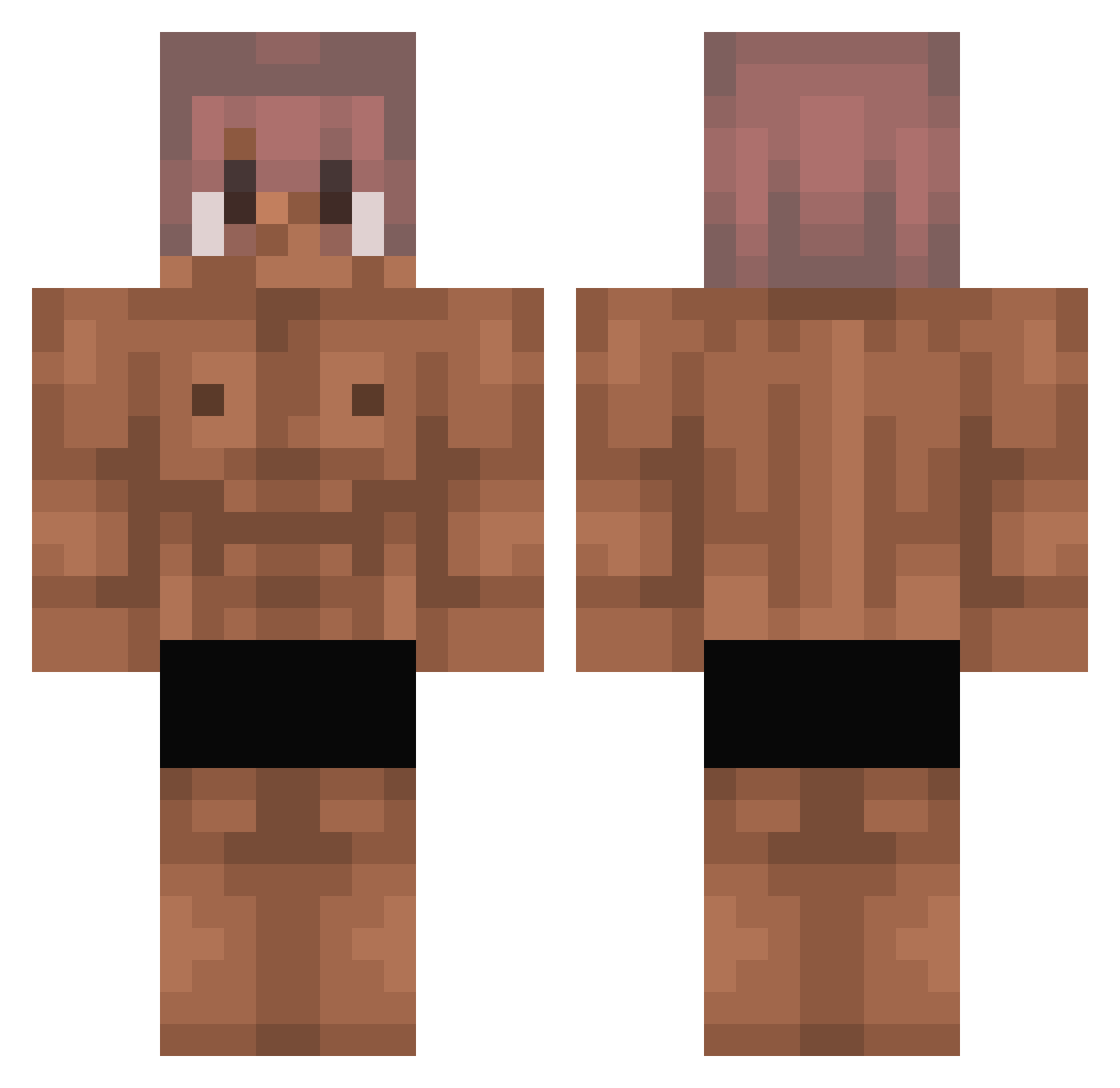Ryuga_hh Minecraft skin, front and back view