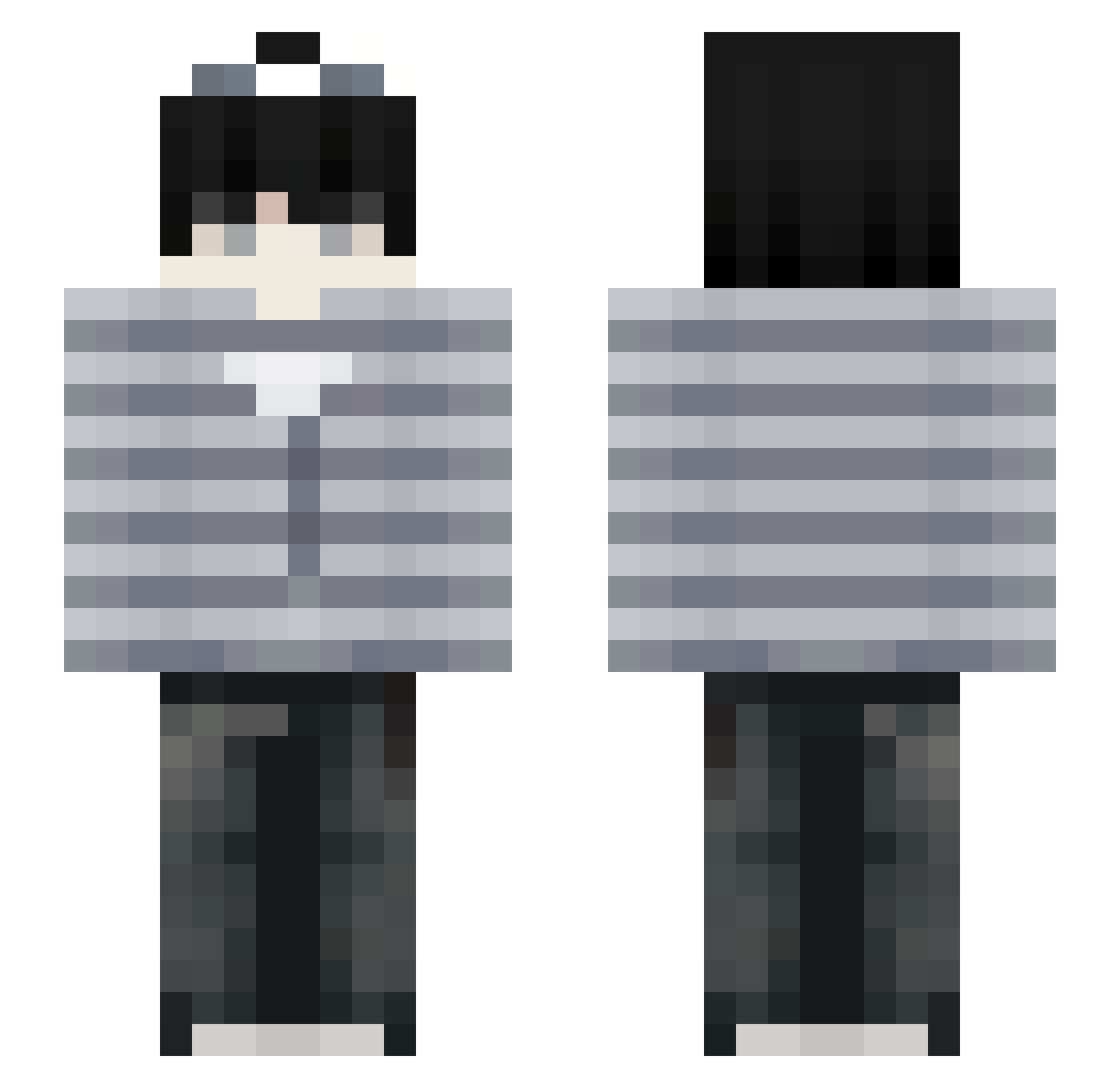 PrPudim Minecraft skin, front and back view