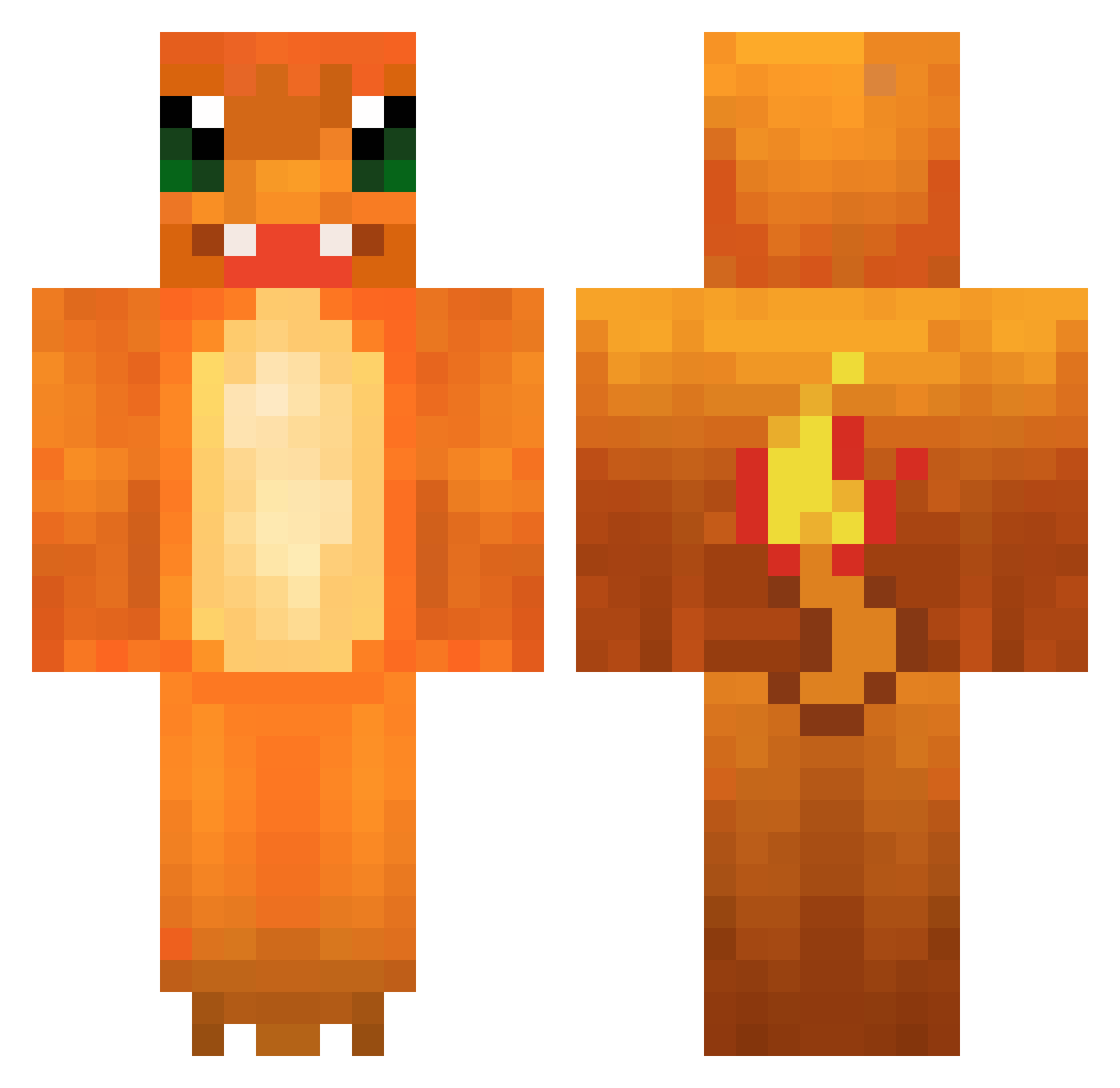 Kiffrey Minecraft skin, front and back view