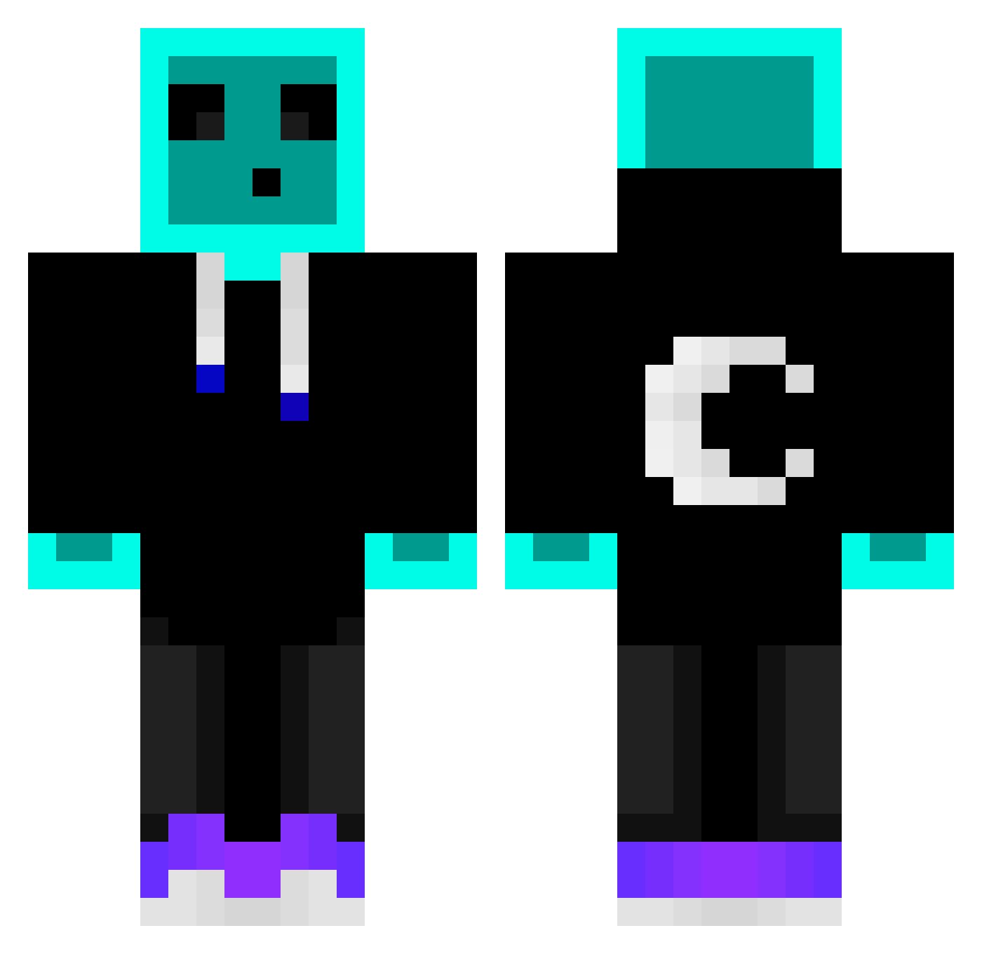 GuyNamedChriz Minecraft skin, front and back view