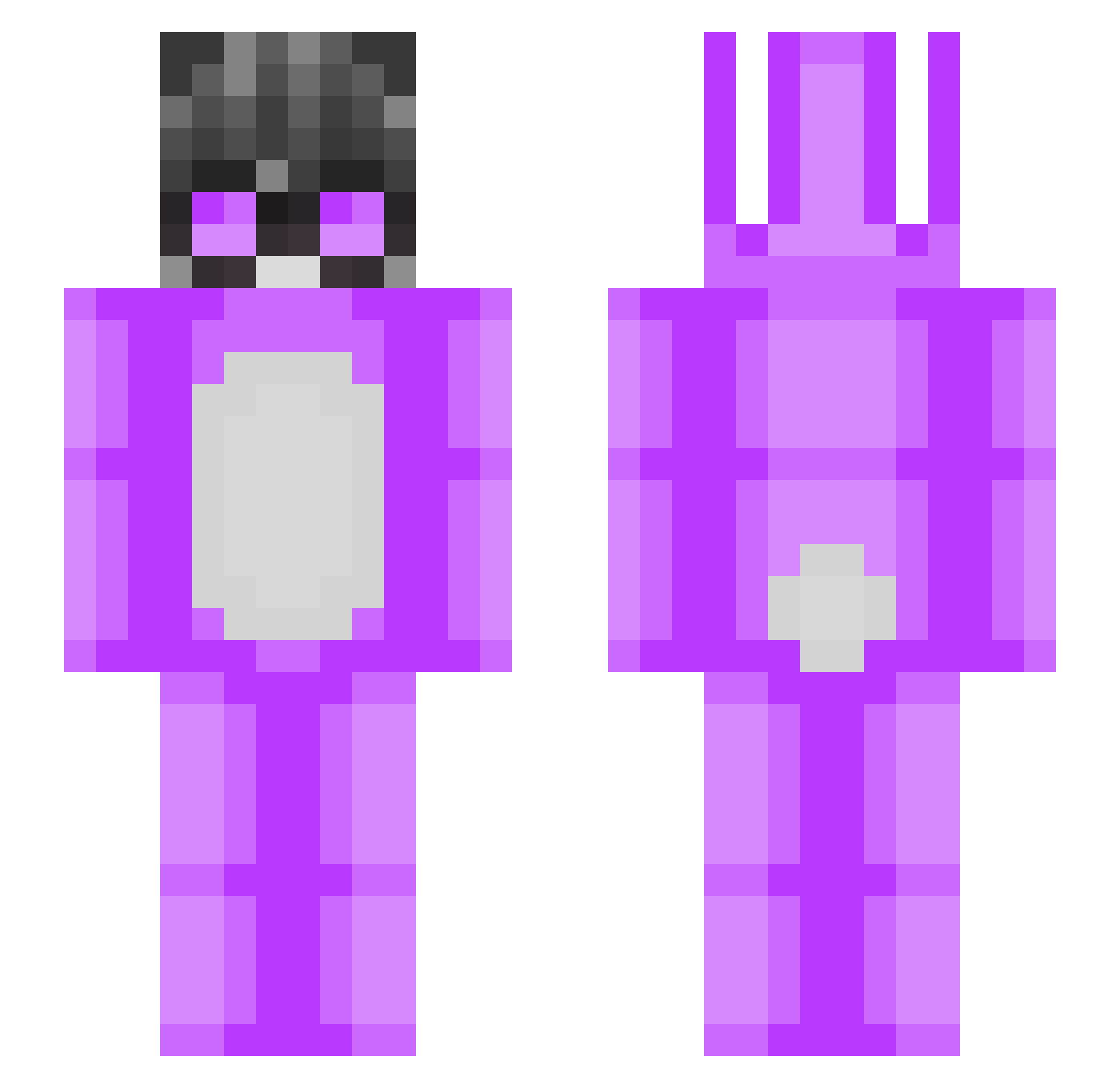 zerleqtUwU Minecraft skin, front and back view
