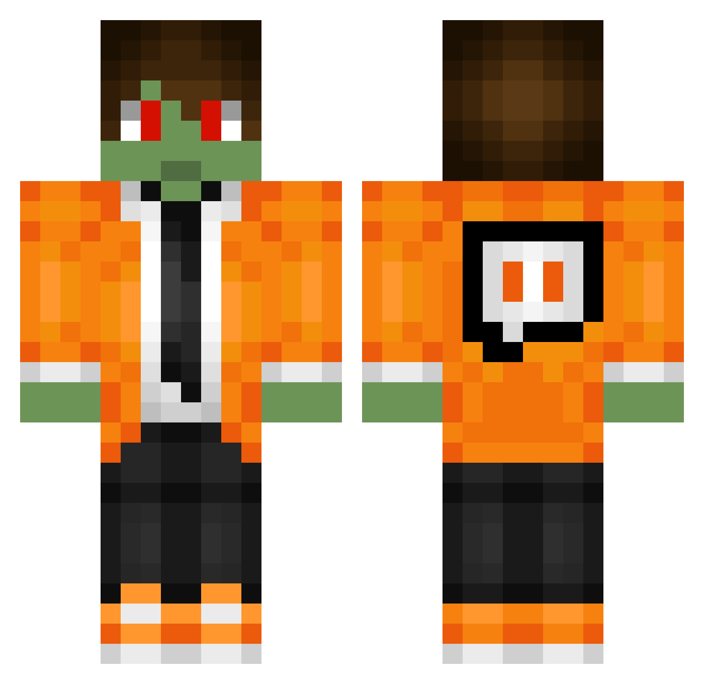 PMillPlayz Minecraft skin, front and back view