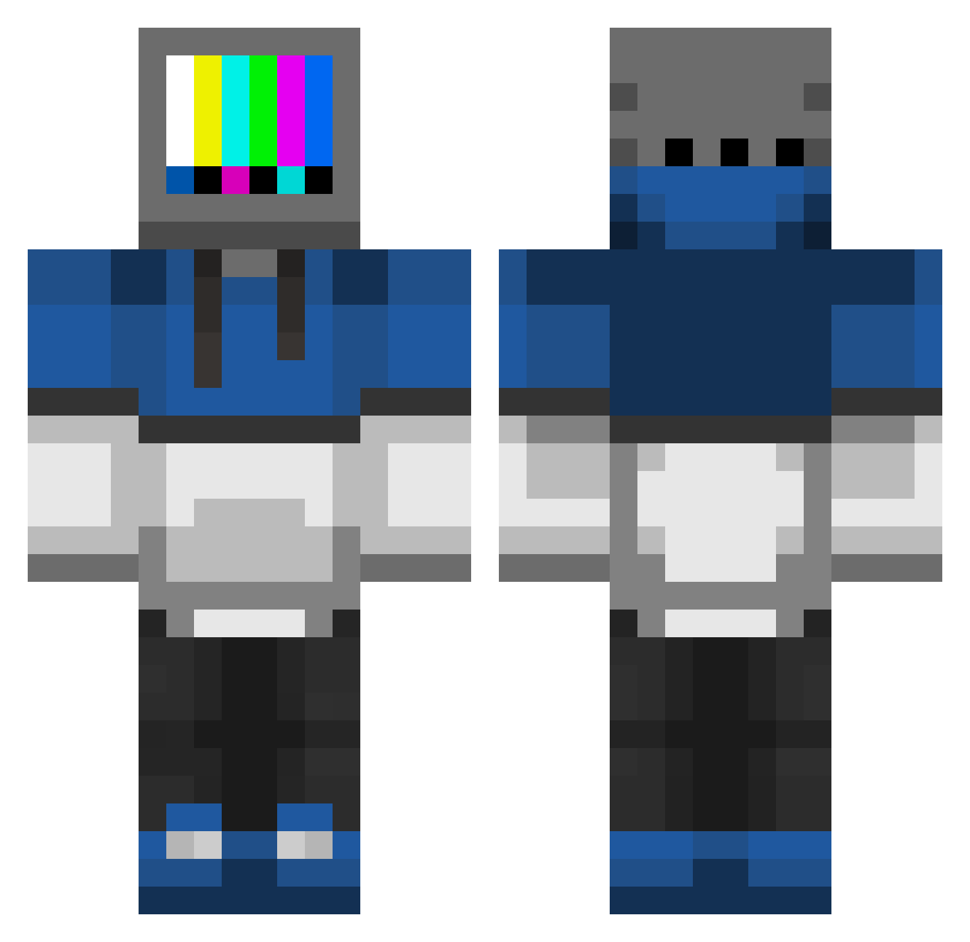 Zskater75 Minecraft skin, front and back view