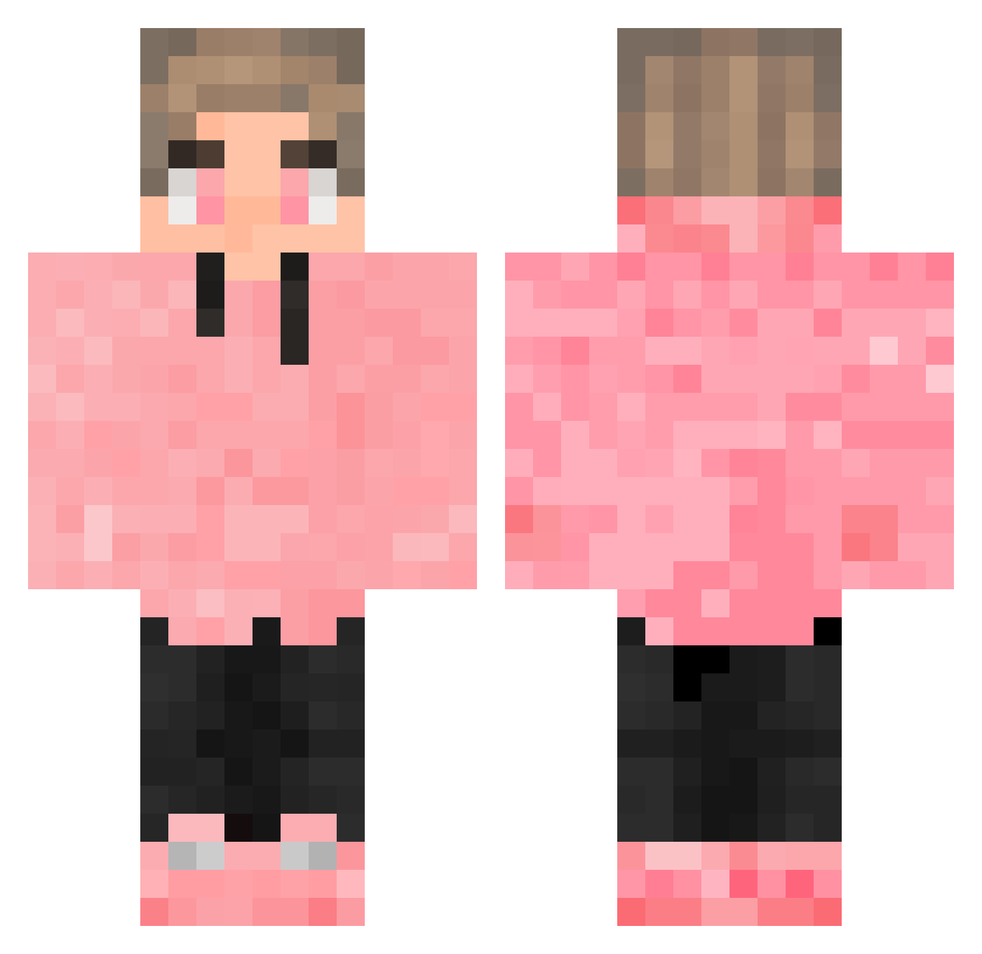 zygosis Minecraft skin, front and back view