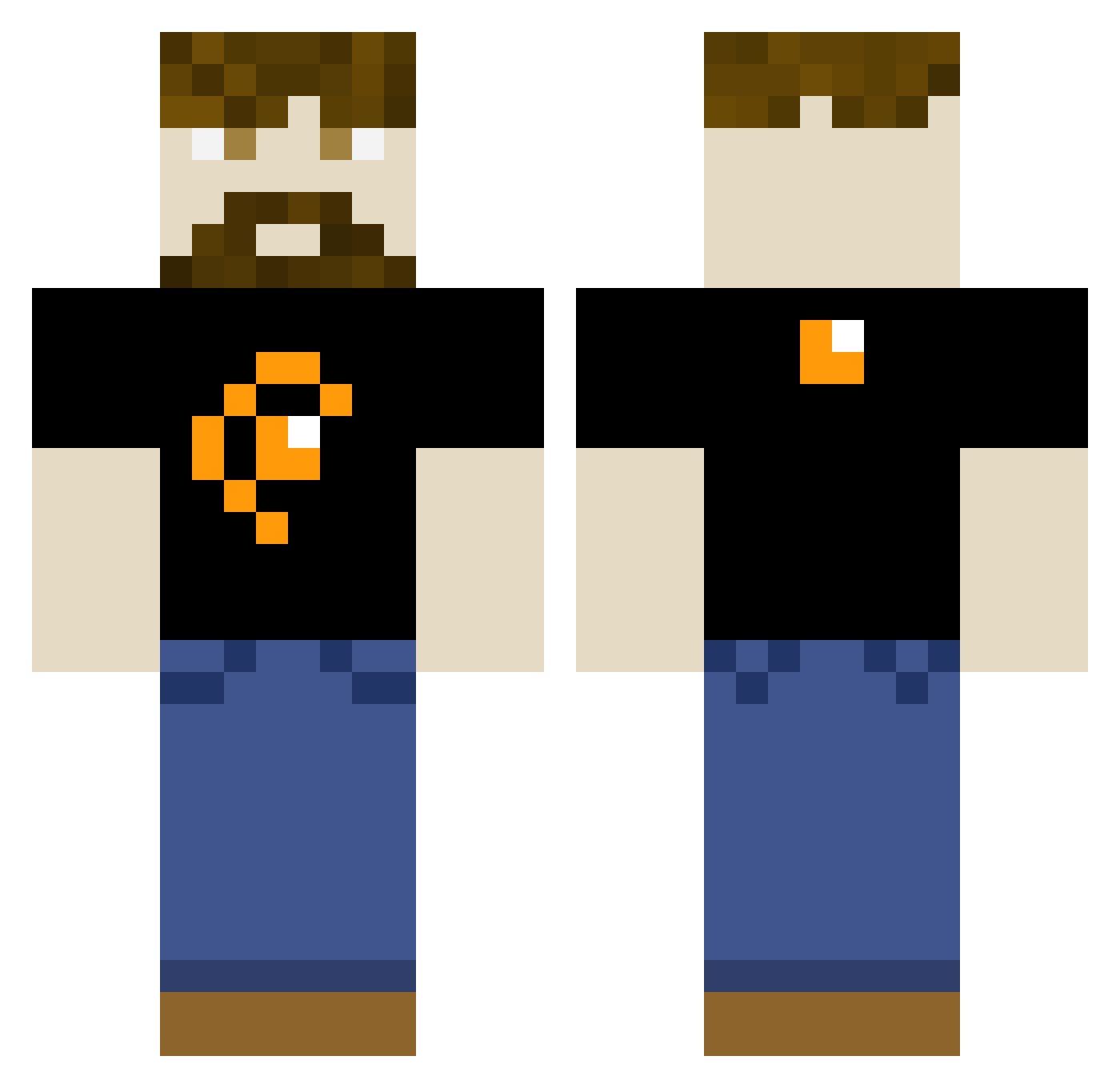Dragonaxis777 Minecraft skin, front and back view