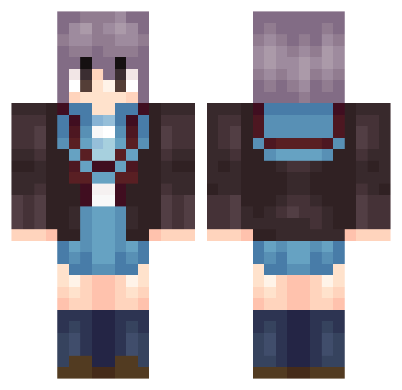 TTV140507 Minecraft skin, front and back view