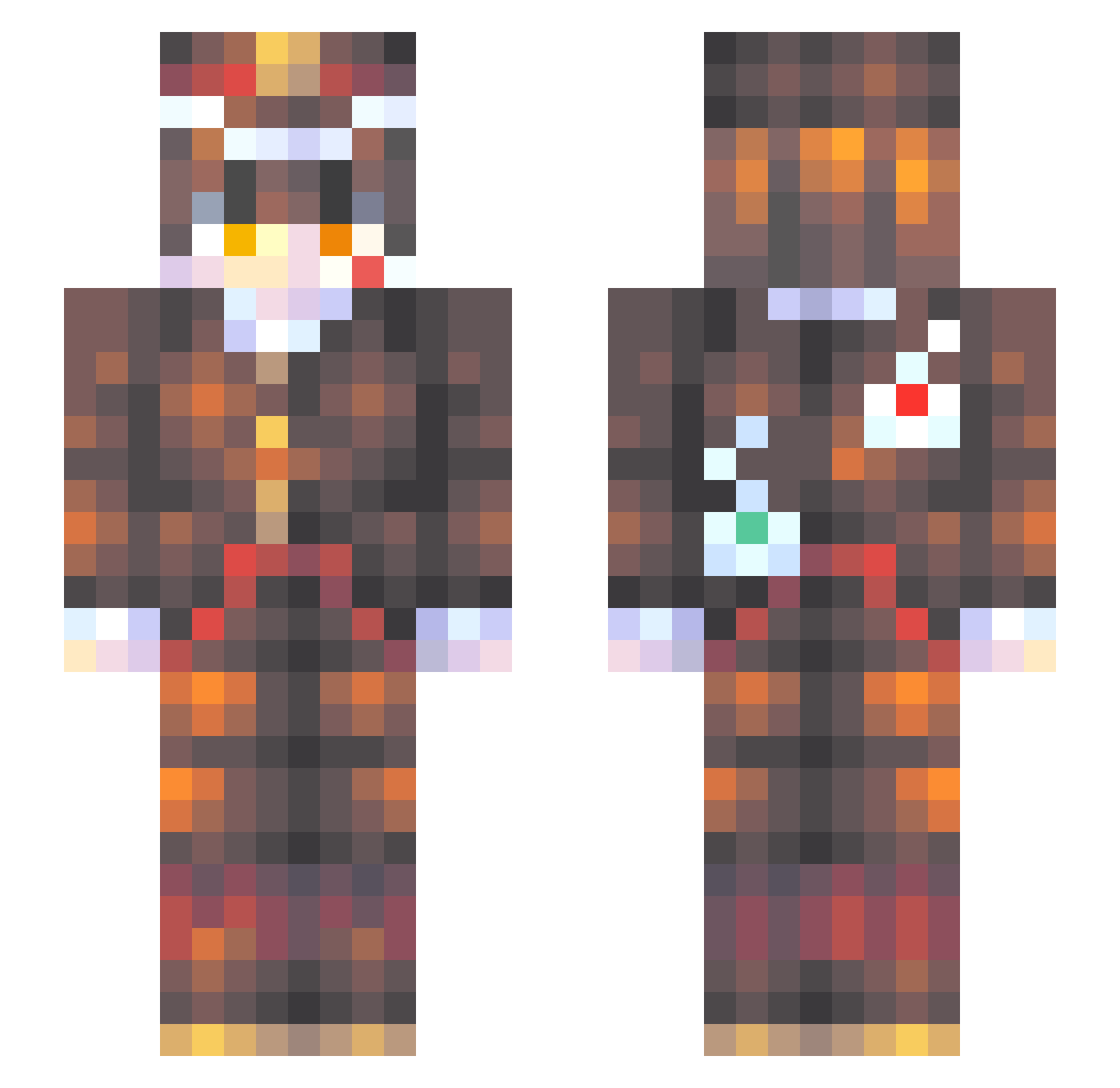 _Ponny Minecraft skin, front and back view