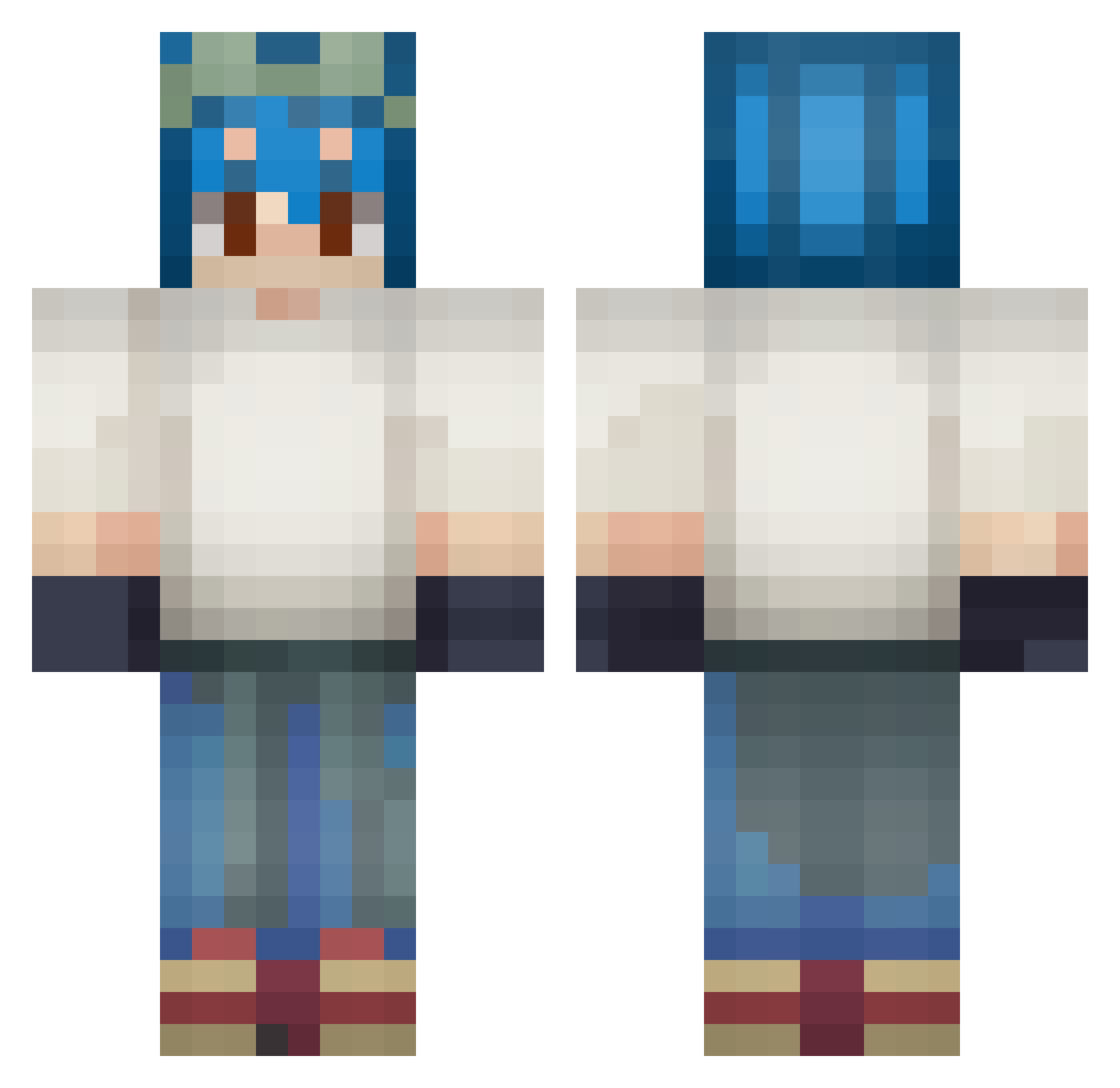 Gordrium Minecraft skin, front and back view