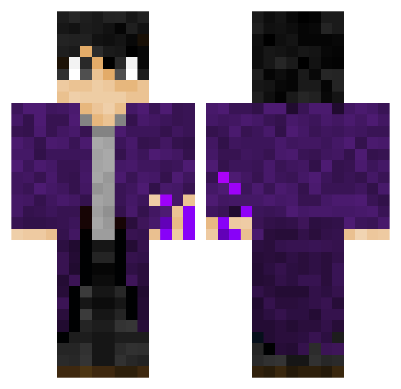 Schreeuwuil Minecraft skin, front and back view