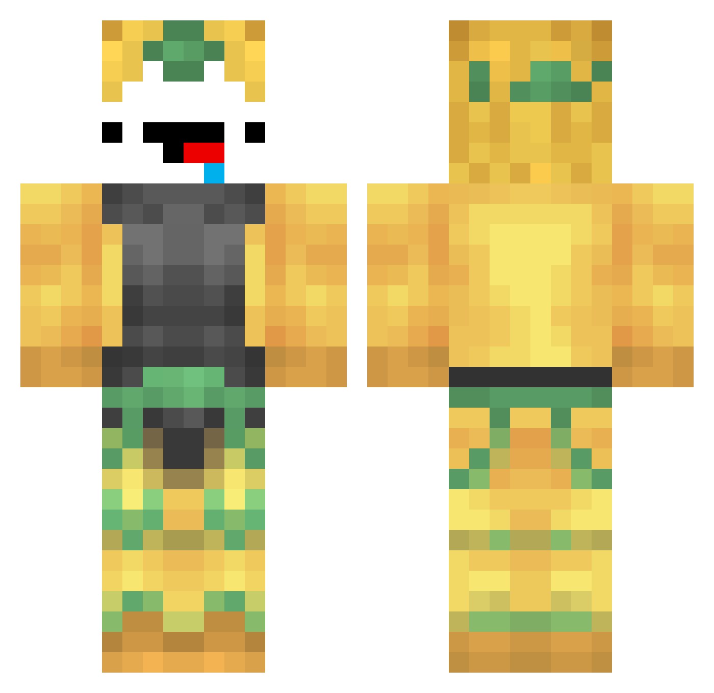 1woomi Minecraft skin, front and back view