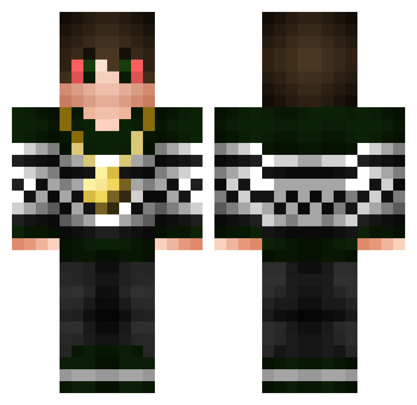 wtex Minecraft skin, front and back view
