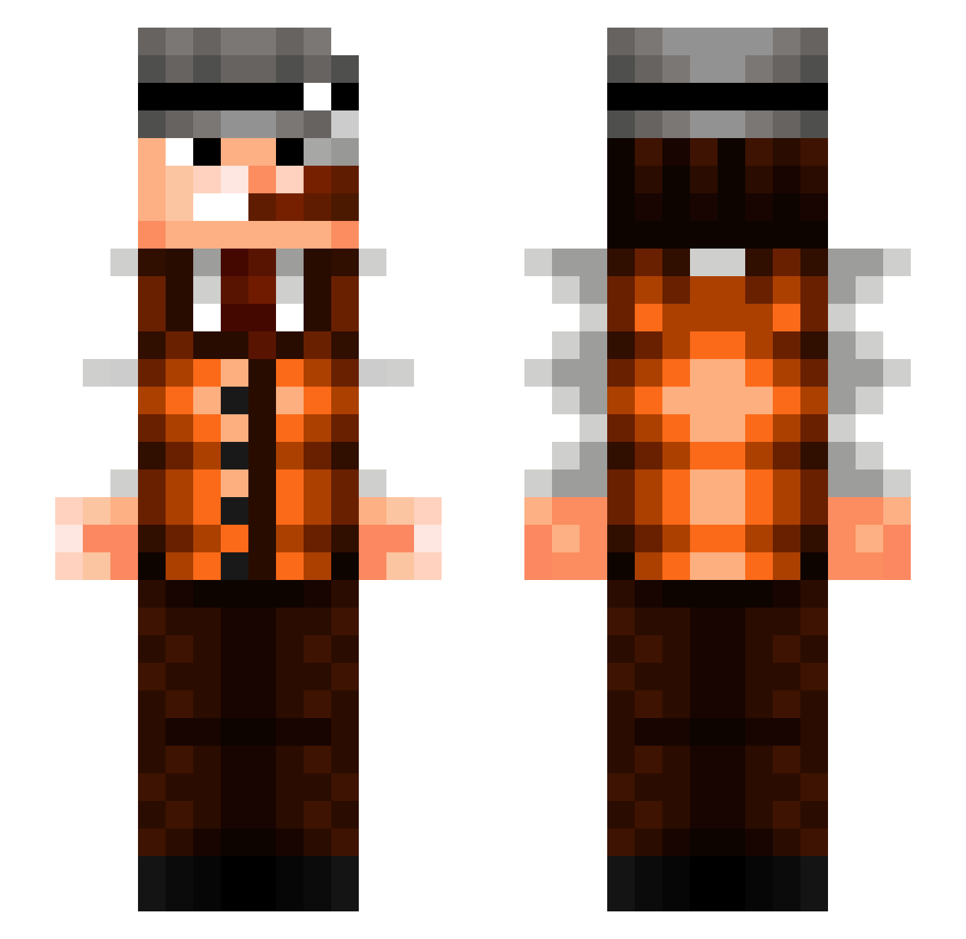 Inconspicuously Minecraft skin, front and back view