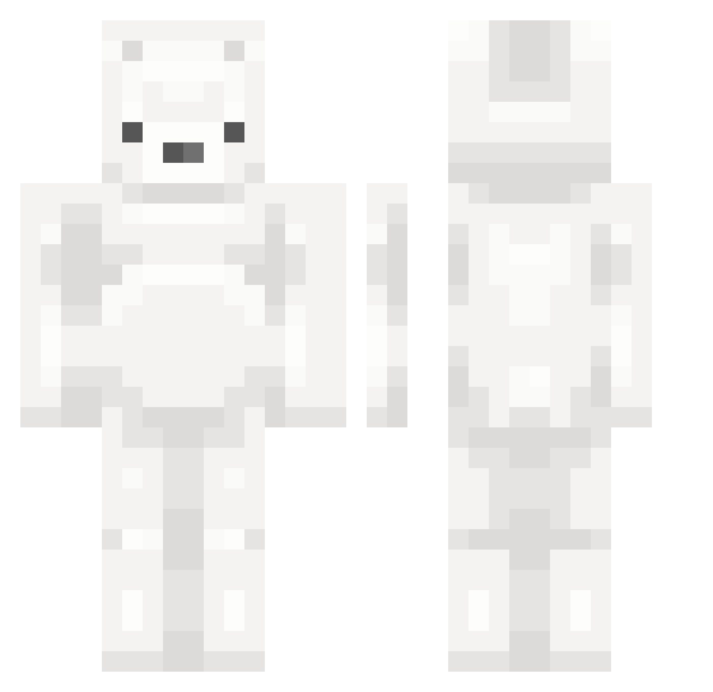 diuu Minecraft skin, front and back view