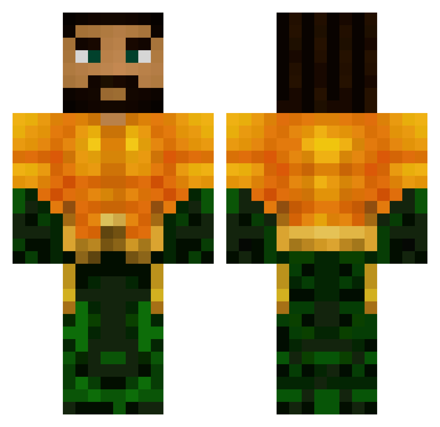 hunnymuffn Minecraft skin, front and back view