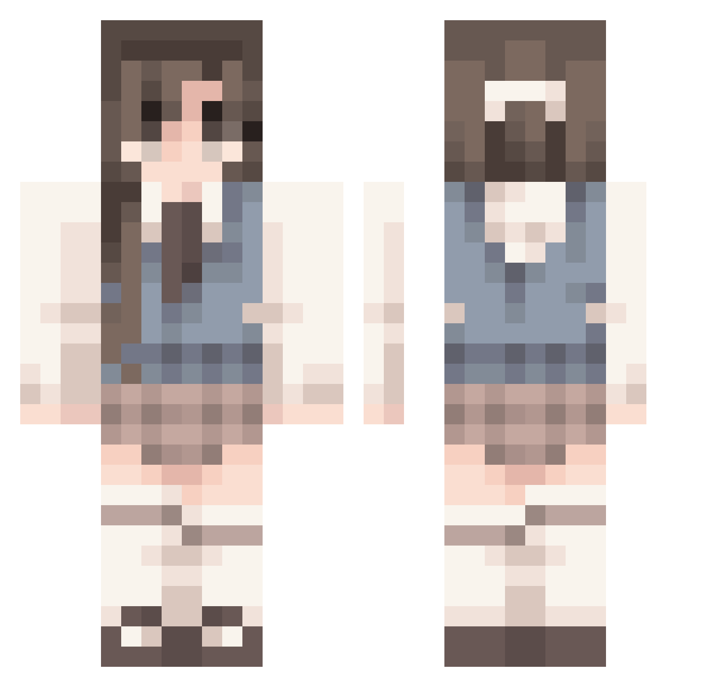 Snicker22 Minecraft skin, front and back view