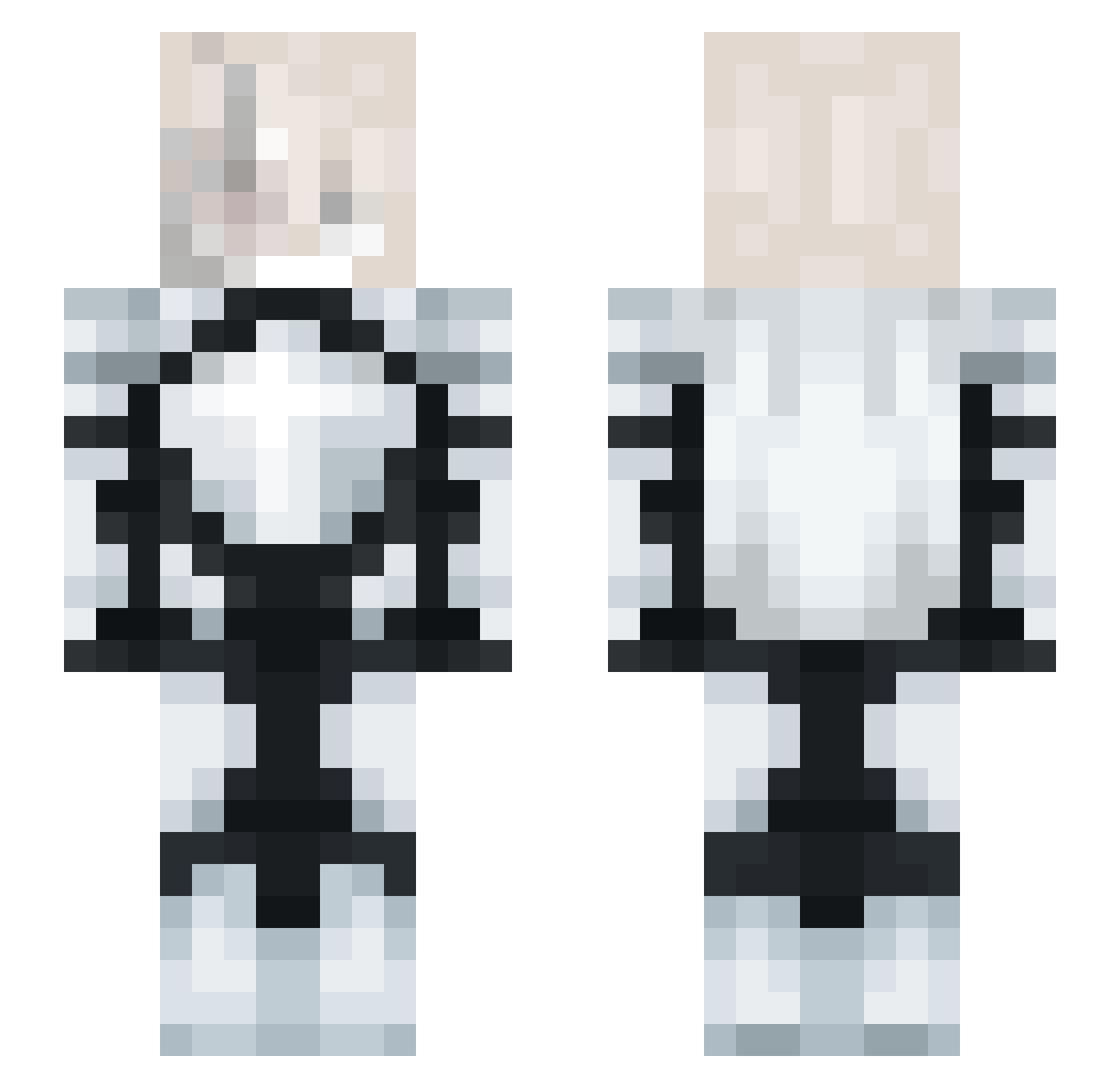 MineoXP Minecraft skin, front and back view
