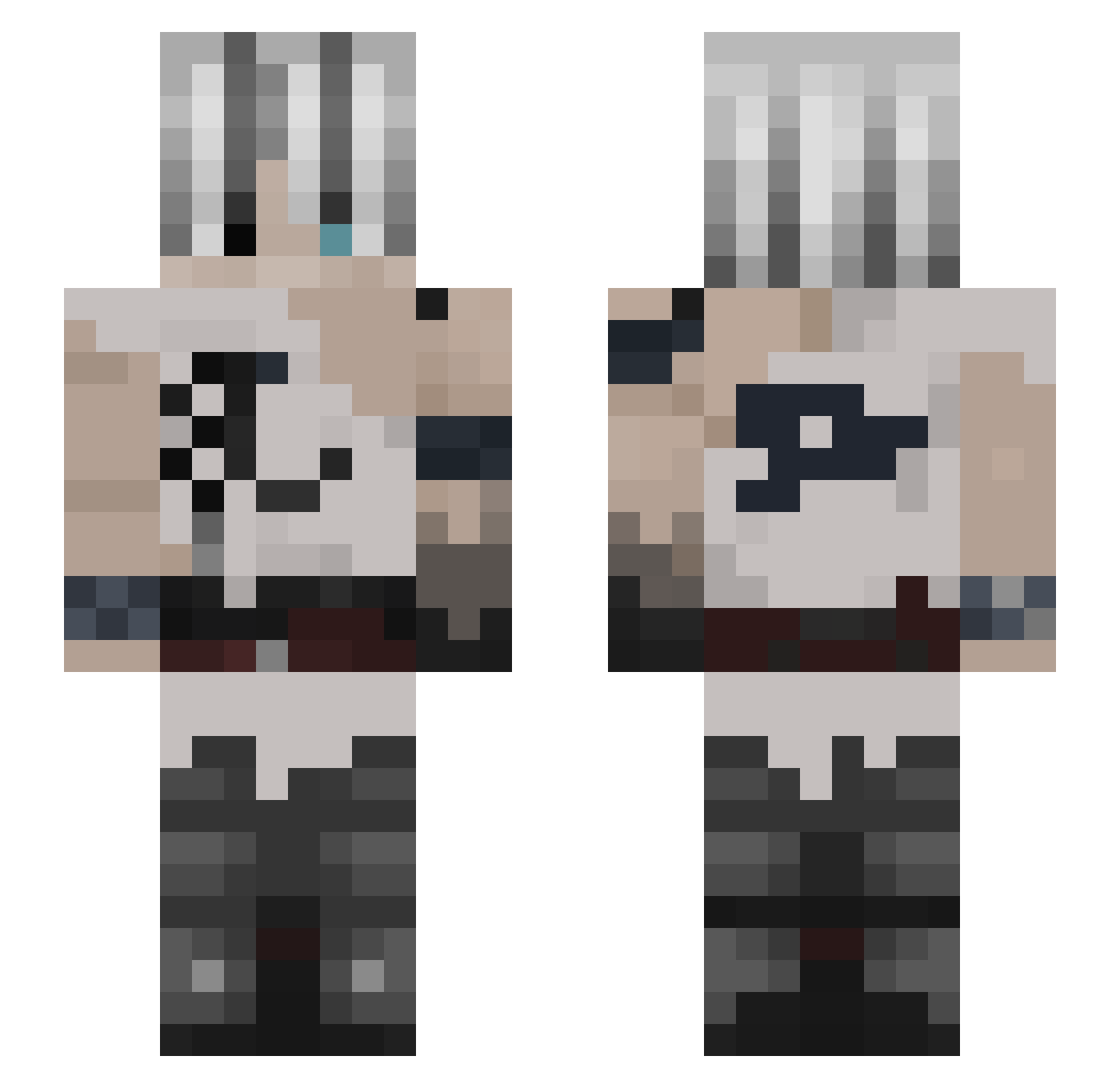 Balto0 Minecraft skin, front and back view