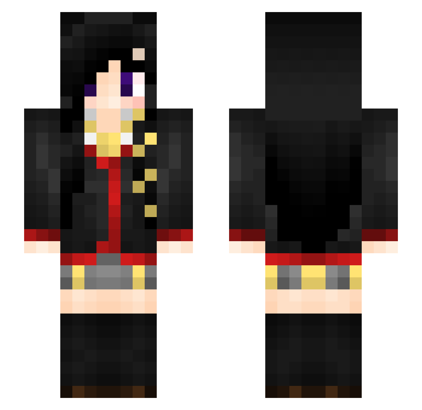 Amphisbaena Minecraft skin, front and back view