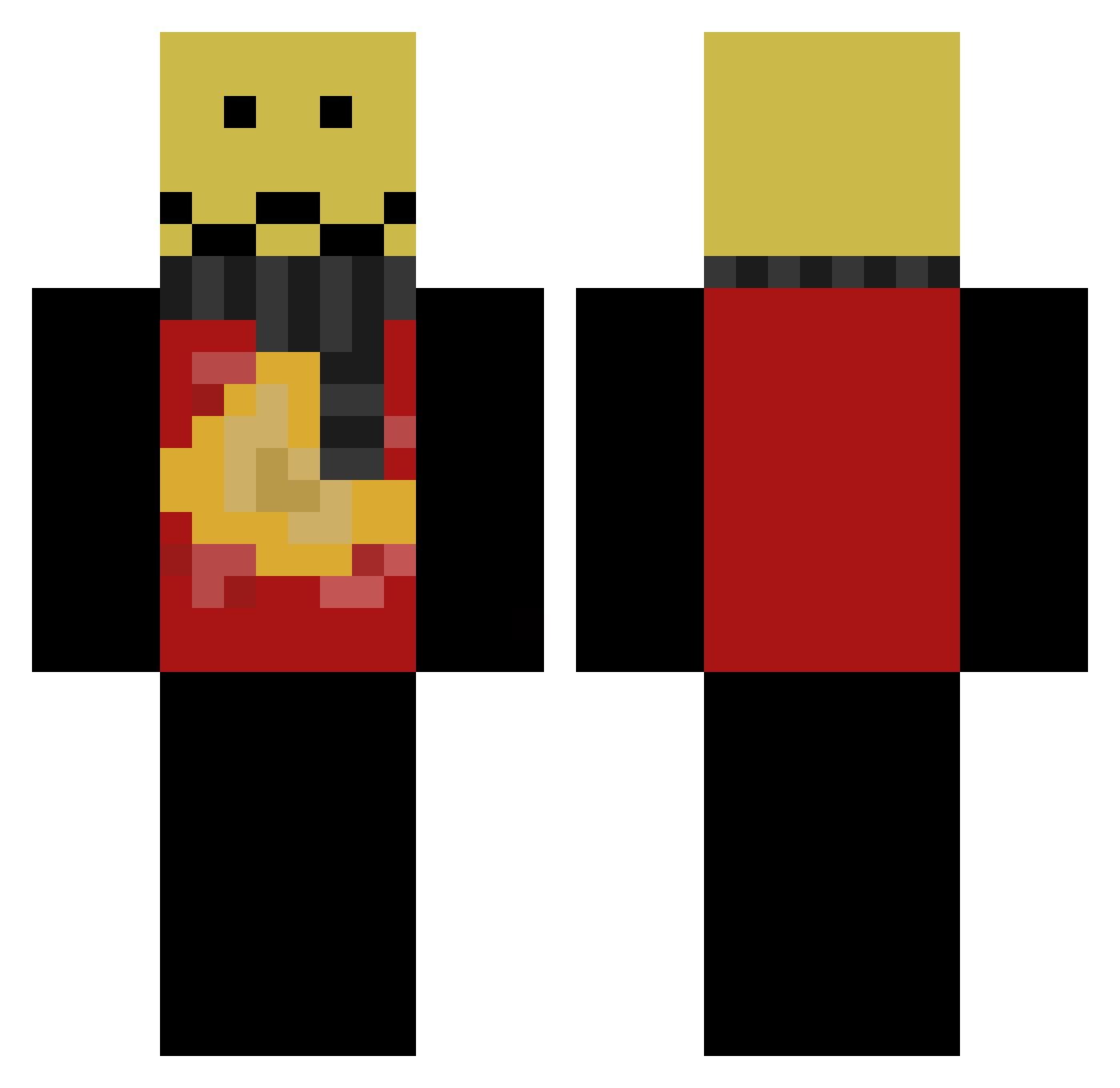 korngaming Minecraft skin, front and back view