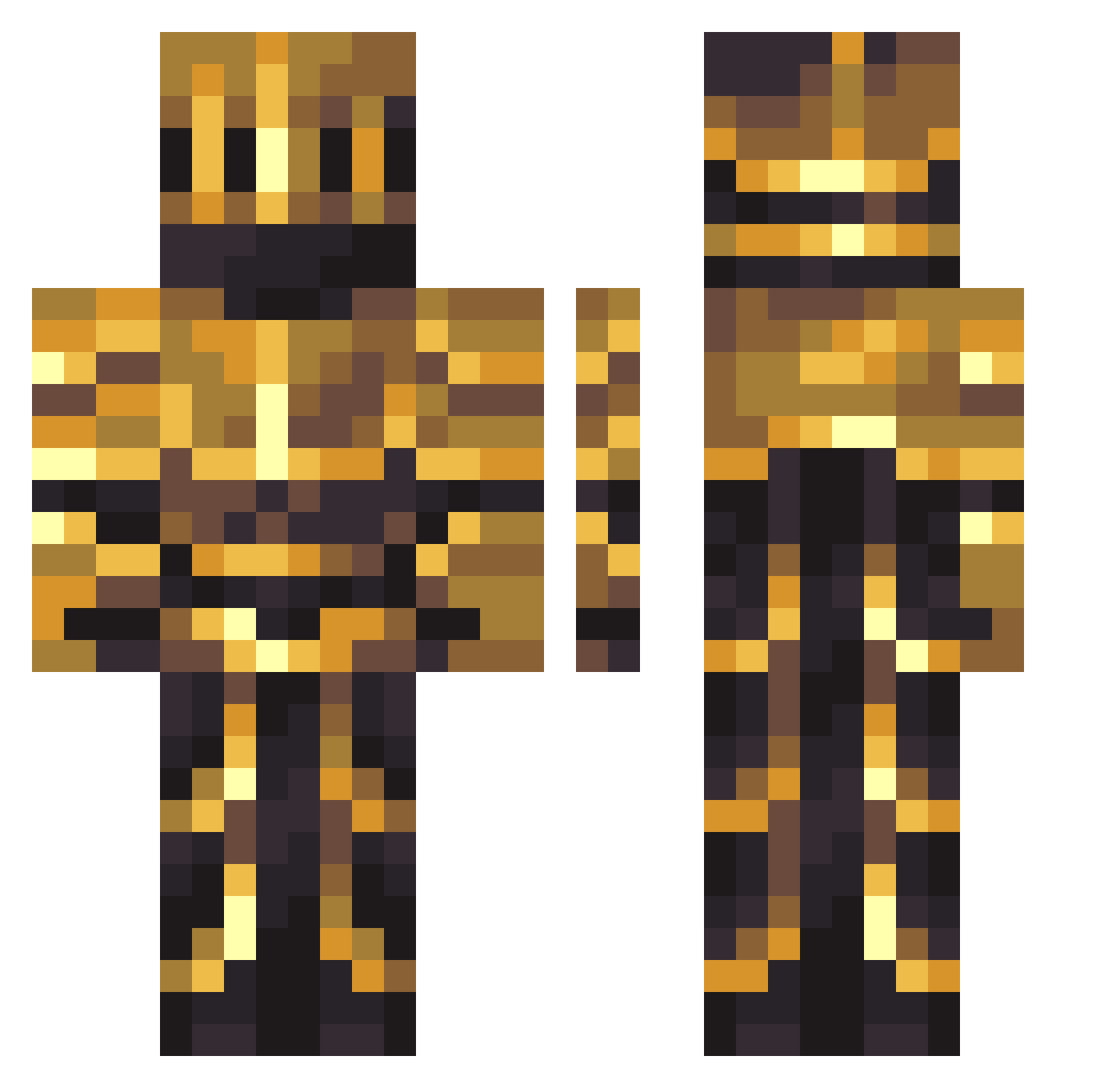 Baumik221 Minecraft skin, front and back view