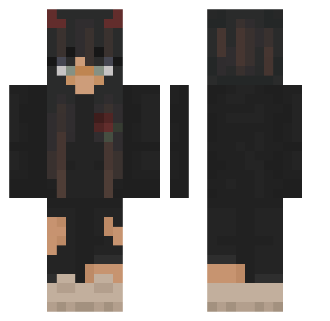 Chroniqs Minecraft skin, front and back view