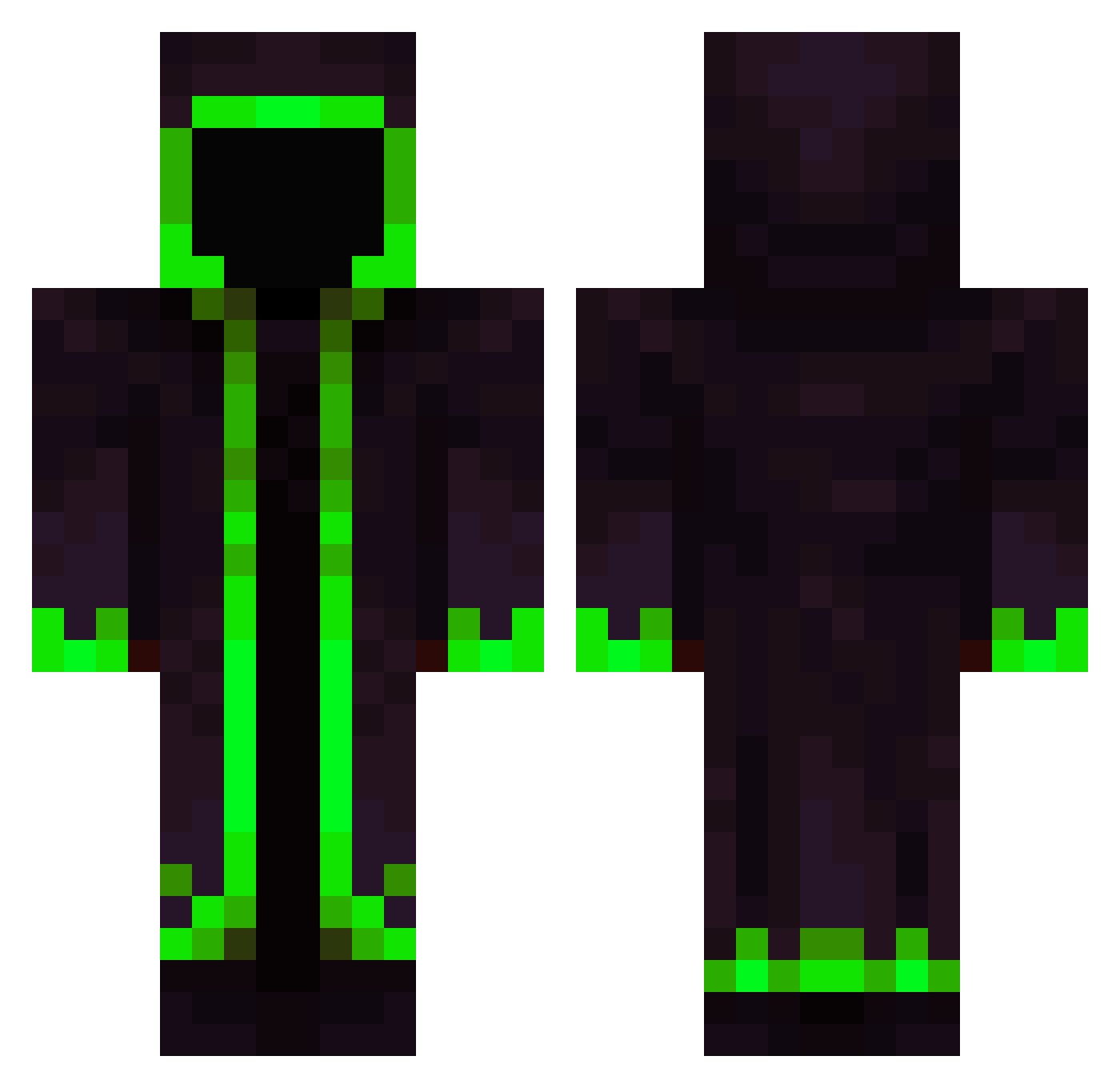Ethixx1 Minecraft skin, front and back view