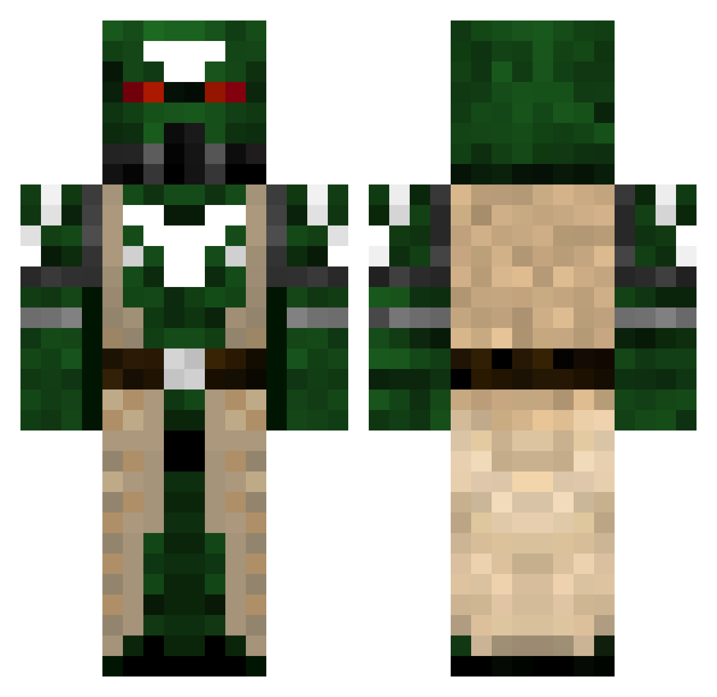 Phoenix069 Minecraft skin, front and back view