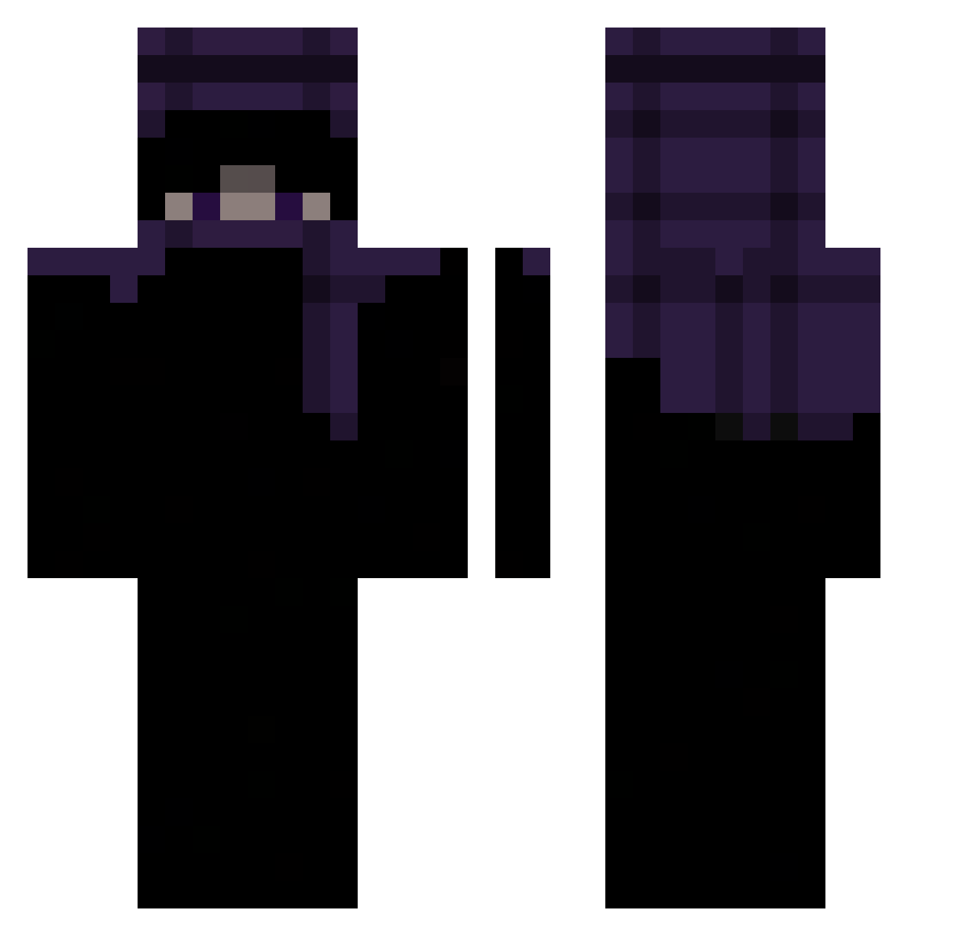 wwloch Minecraft skin, front and back view