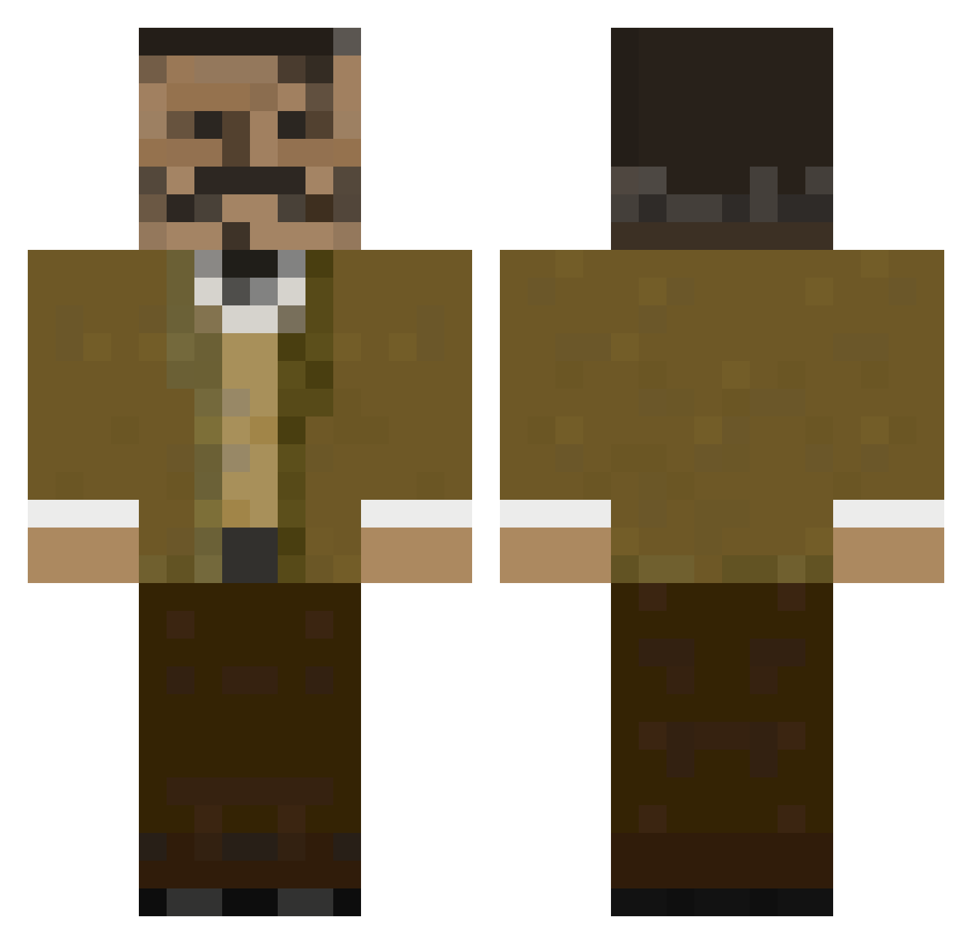 Debussy Minecraft skin, front and back view