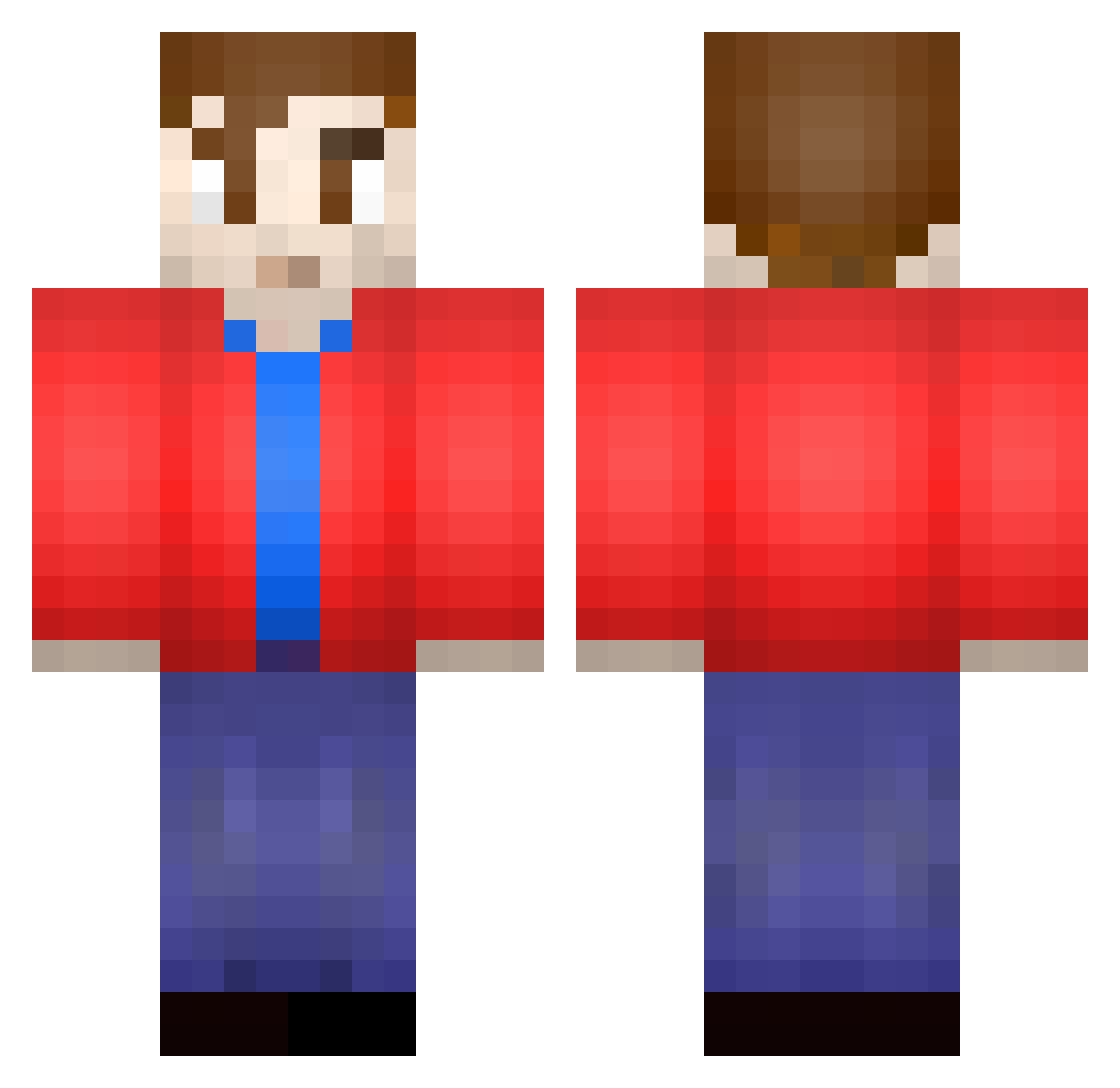 Stajlz Minecraft skin, front and back view