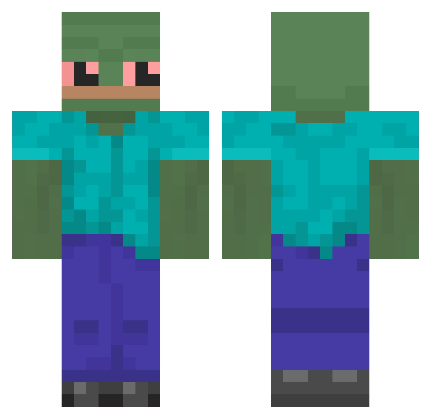 VisVoorChris Minecraft skin, front and back view