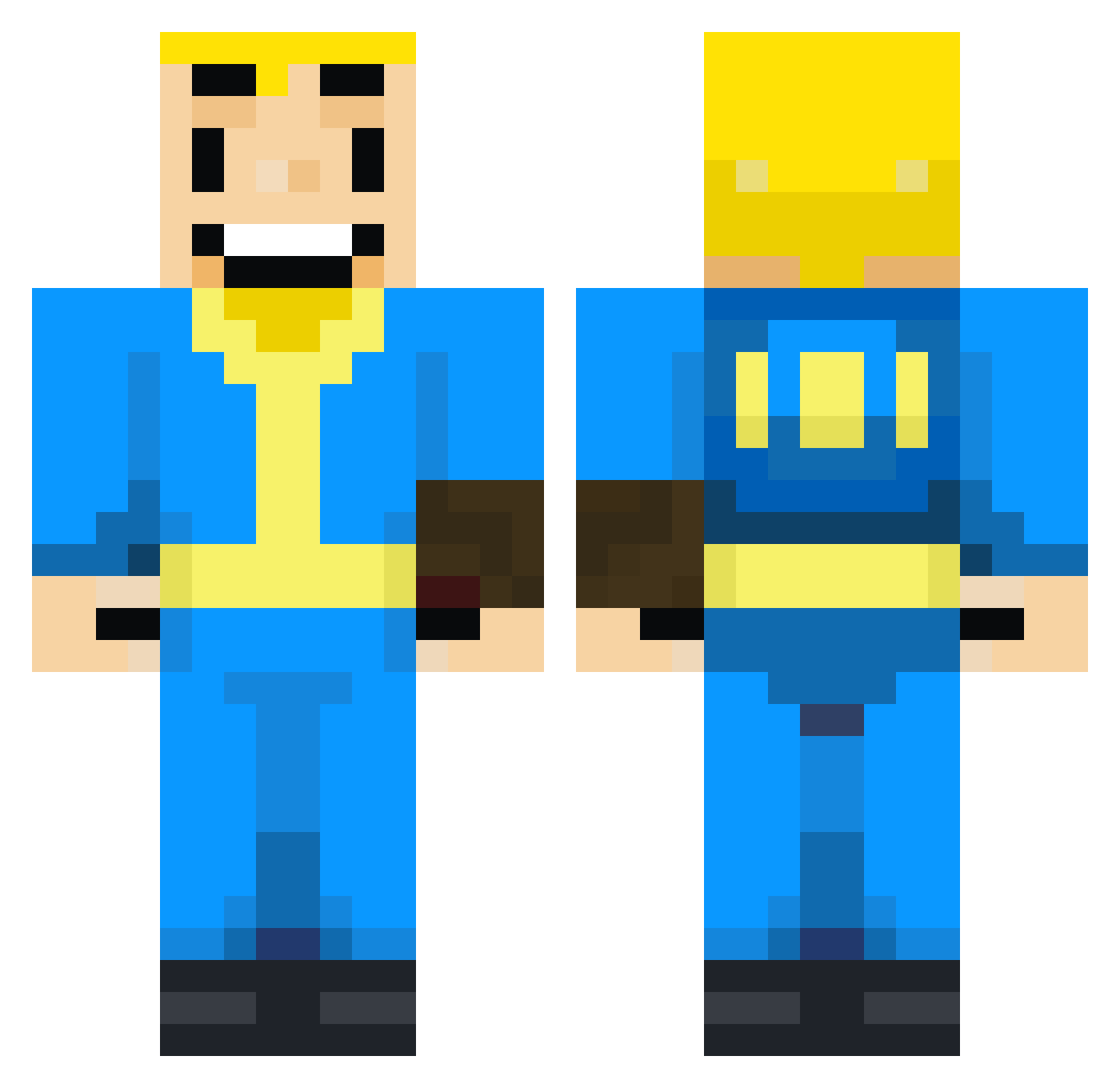 Jitlin Minecraft skin, front and back view
