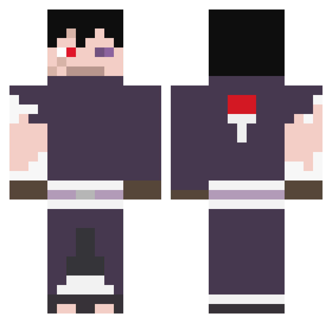 yprex Minecraft skin, front and back view
