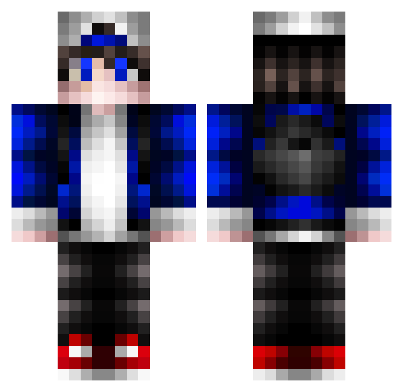 ImMqri Minecraft skin, front and back view