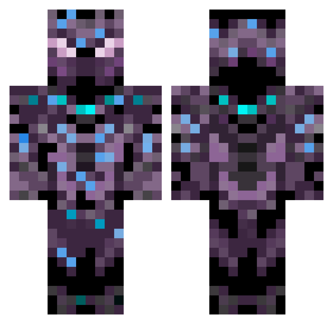 NicoShisha Minecraft skin, front and back view