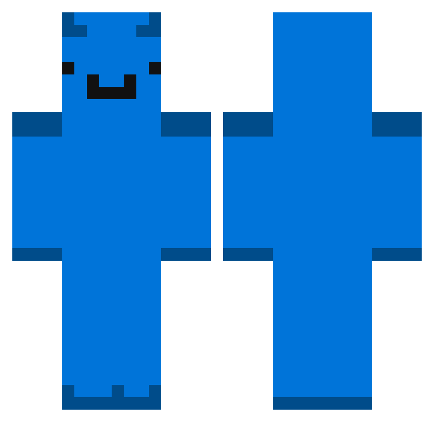 Sillynanuk Minecraft skin, front and back view