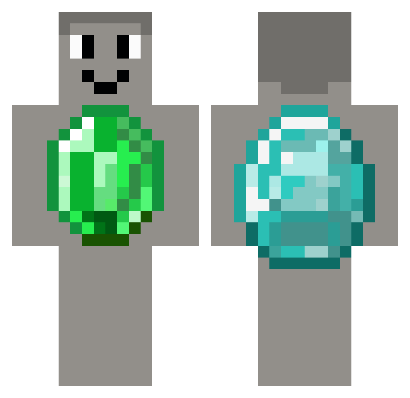 GenCamper Minecraft skin, front and back view