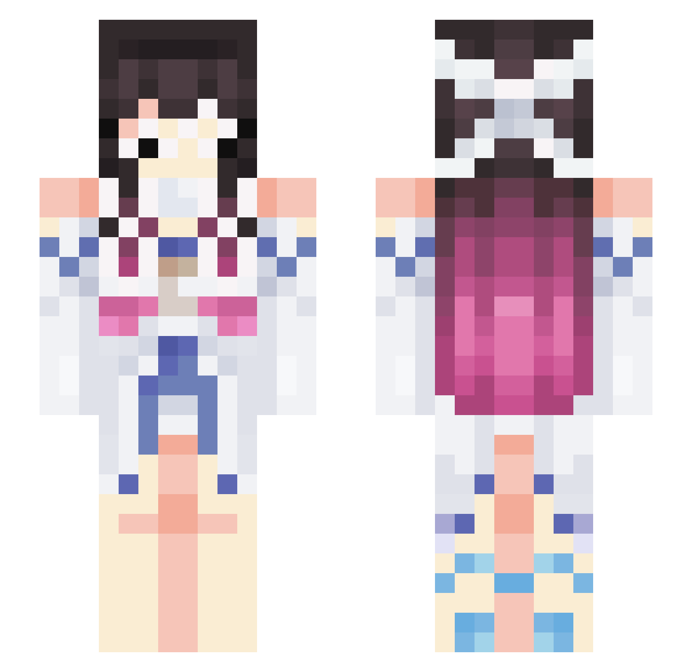 GabelBazinga Minecraft skin, front and back view