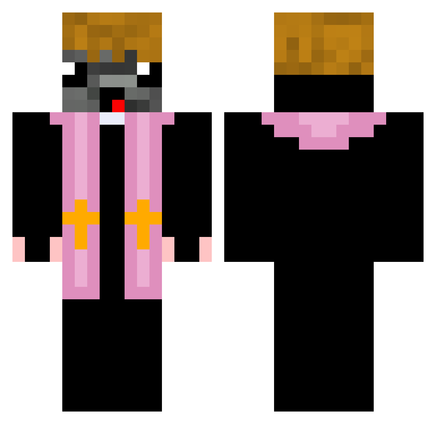 BakaWeeb Minecraft skin, front and back view
