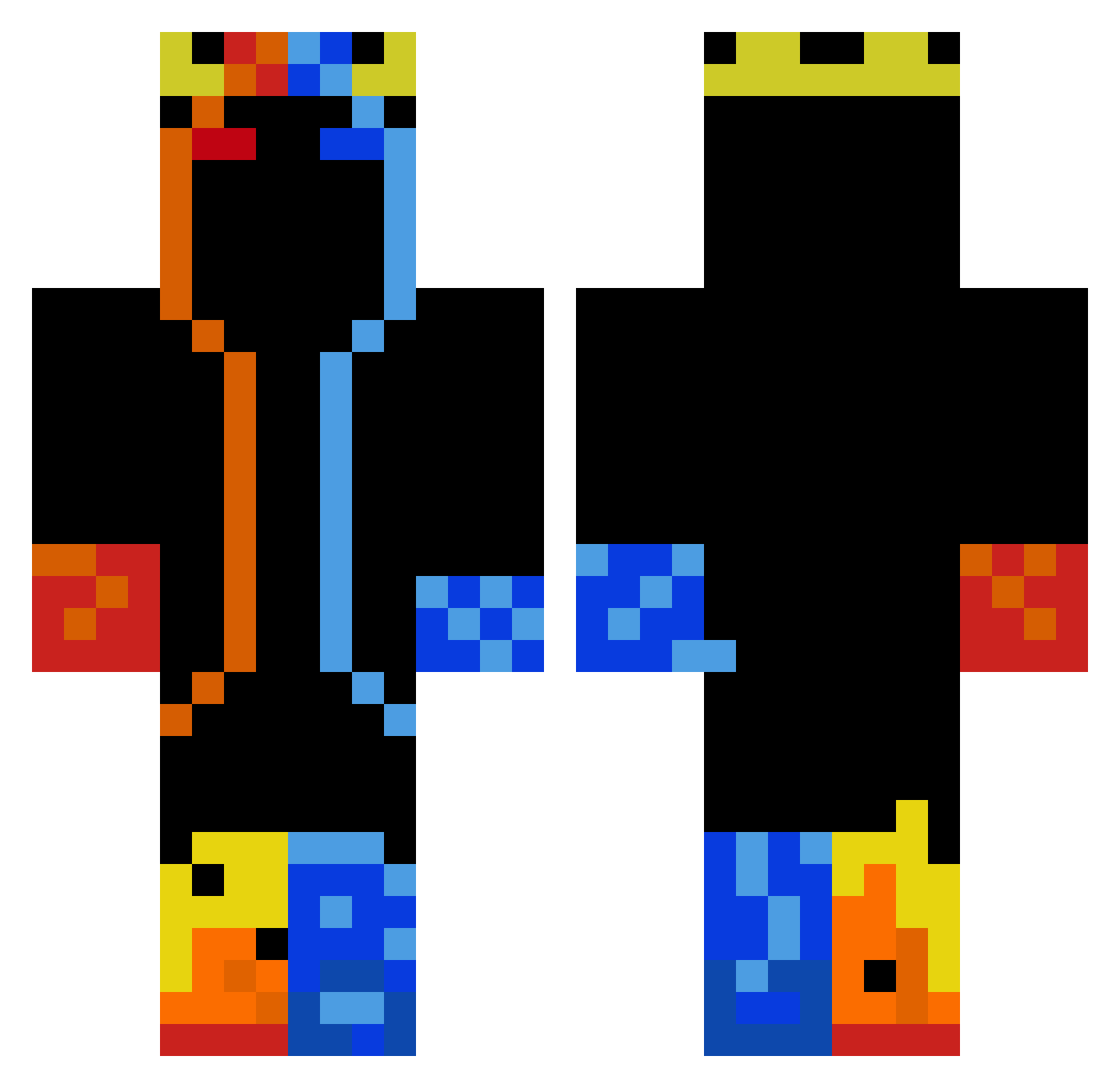 Pokosek Minecraft skin, front and back view