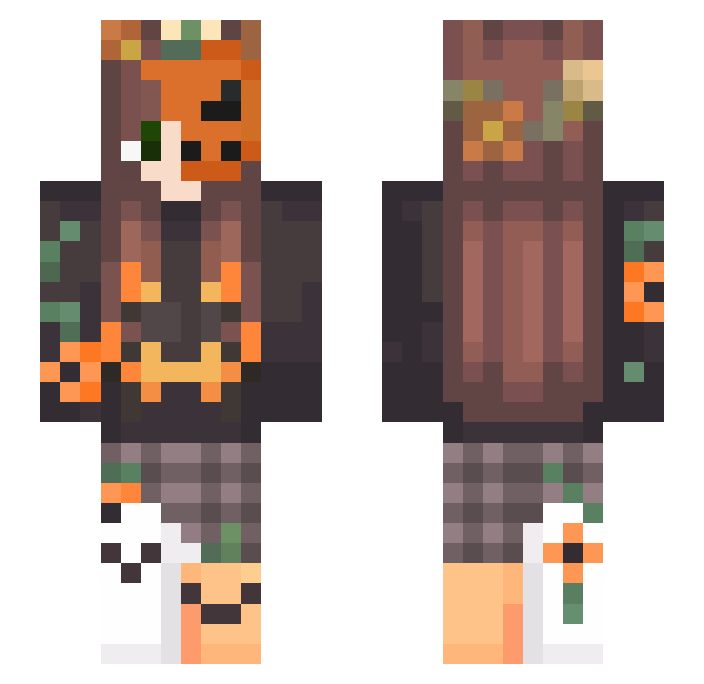 ReaperVR0 Minecraft skin, front and back view