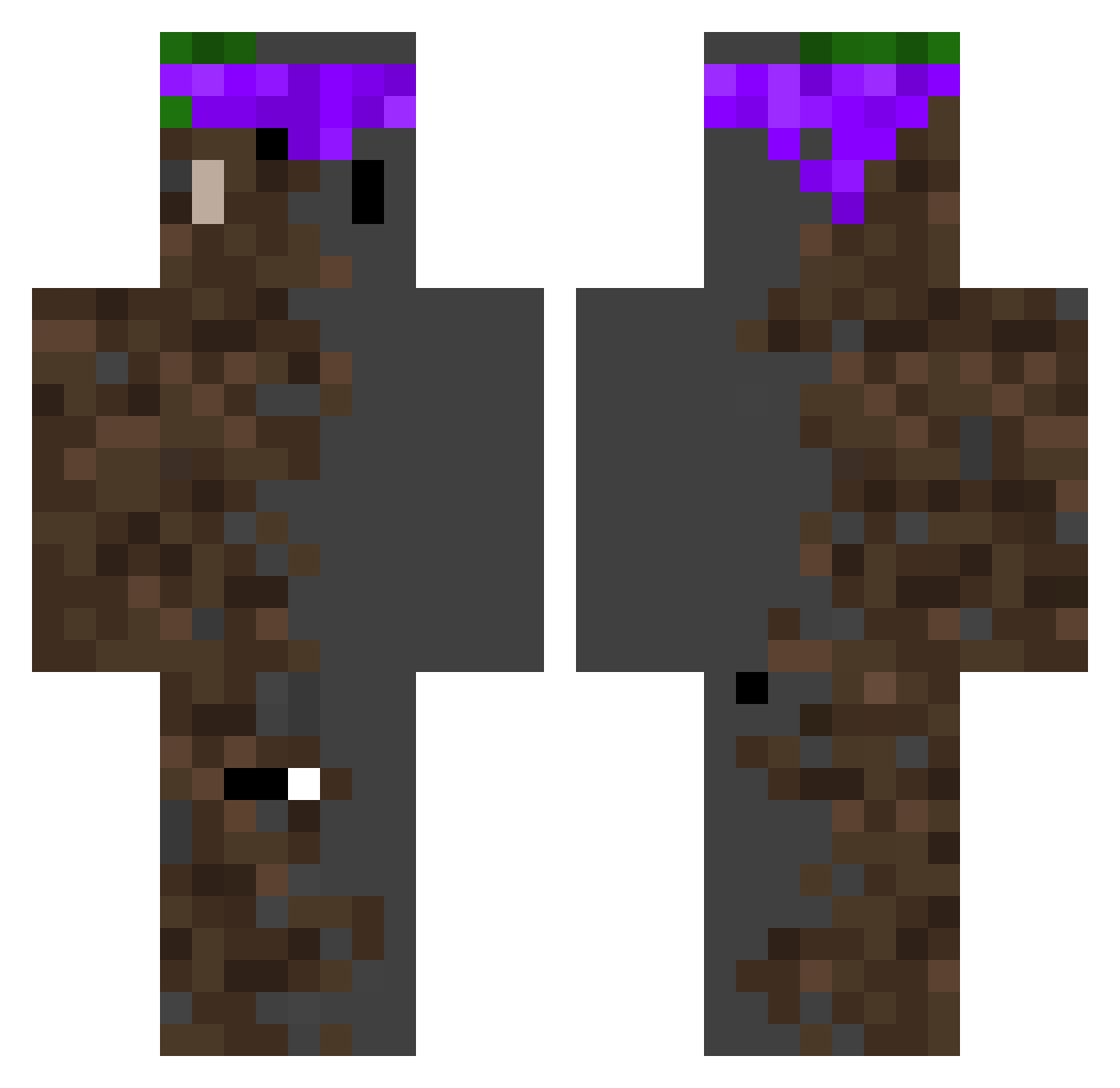 RobotThree Minecraft skin, front and back view