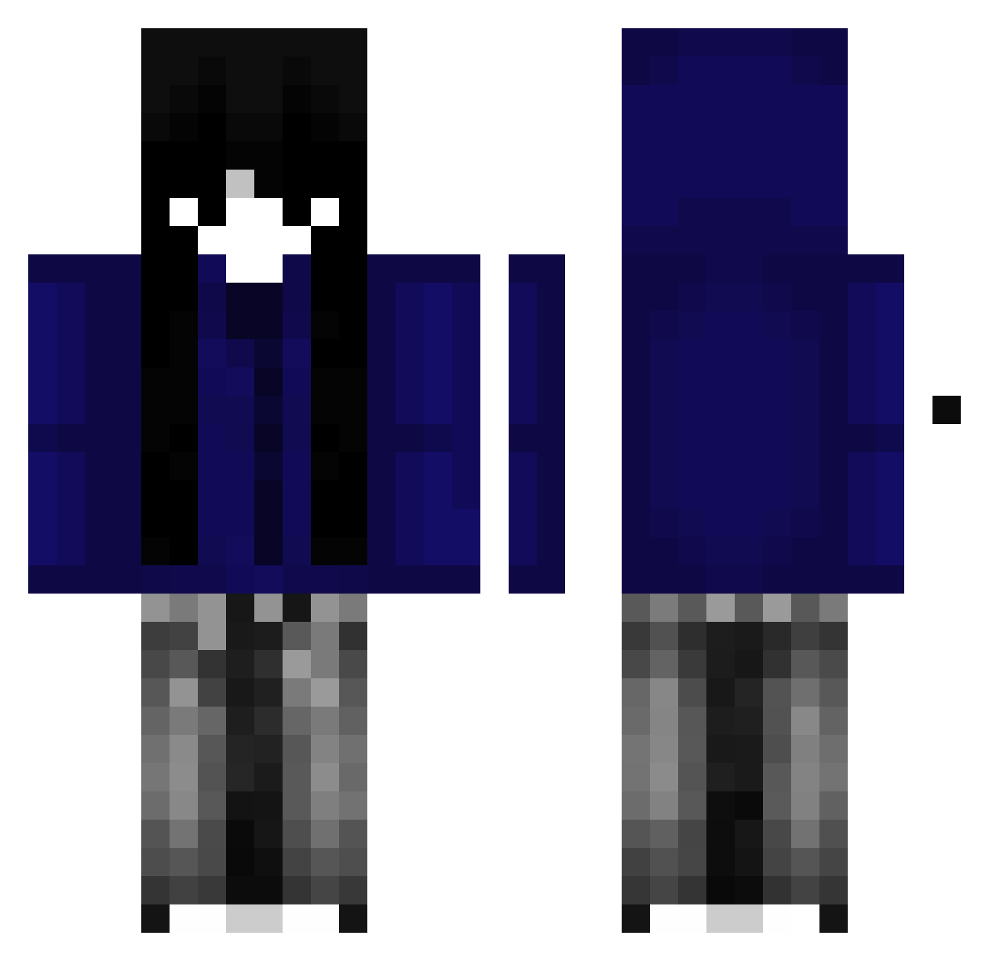 blue_t0t Minecraft skin, front and back view
