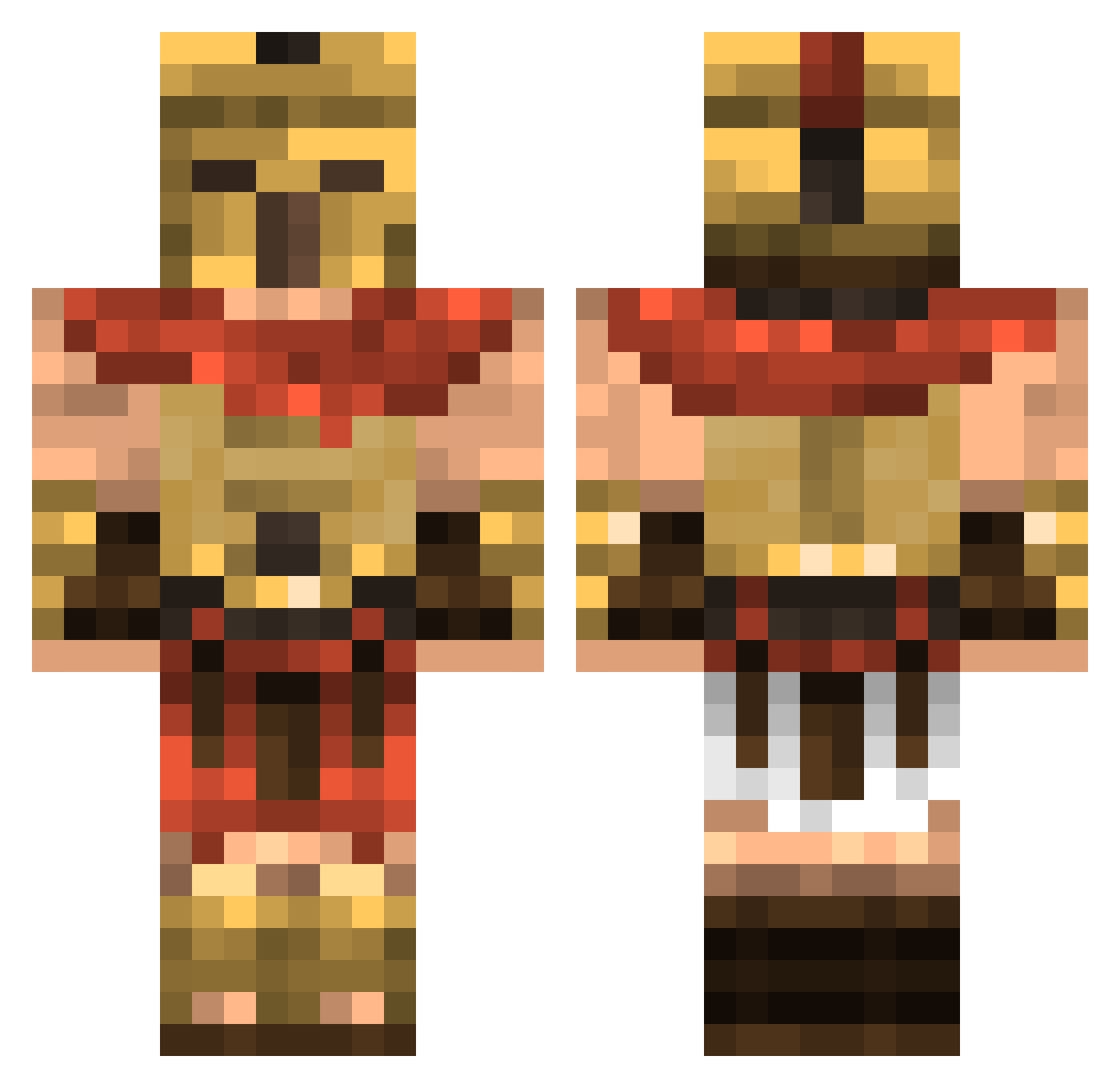 Pople5 Minecraft skin, front and back view