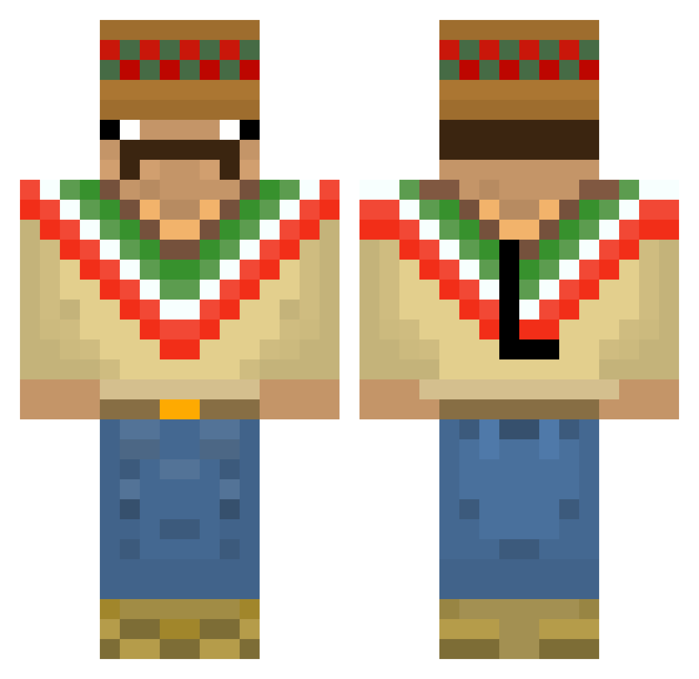BANNEDDD Minecraft skin, front and back view