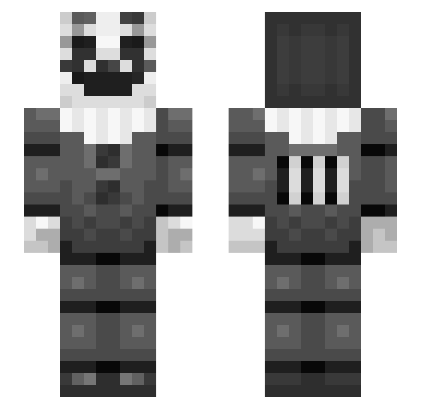 unexpert Minecraft skin, front and back view