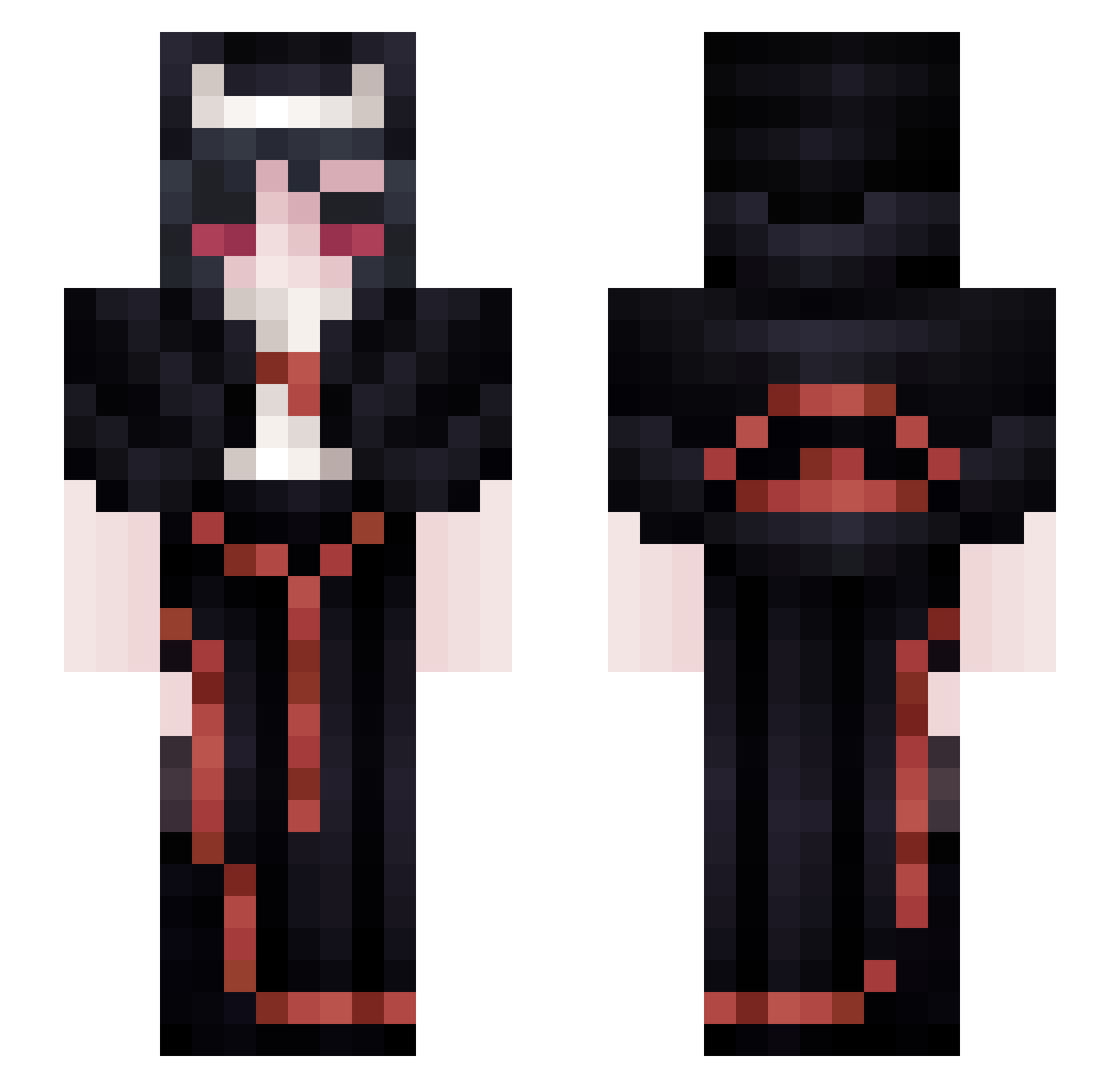 Hinawasta Minecraft skin, front and back view