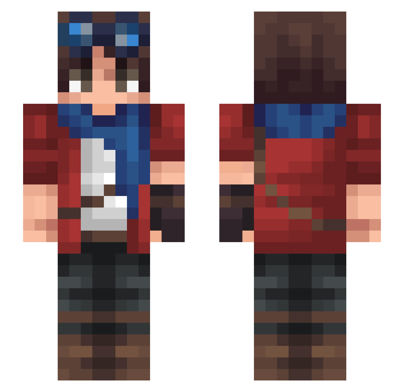 StyxPVP Minecraft skin, front and back view