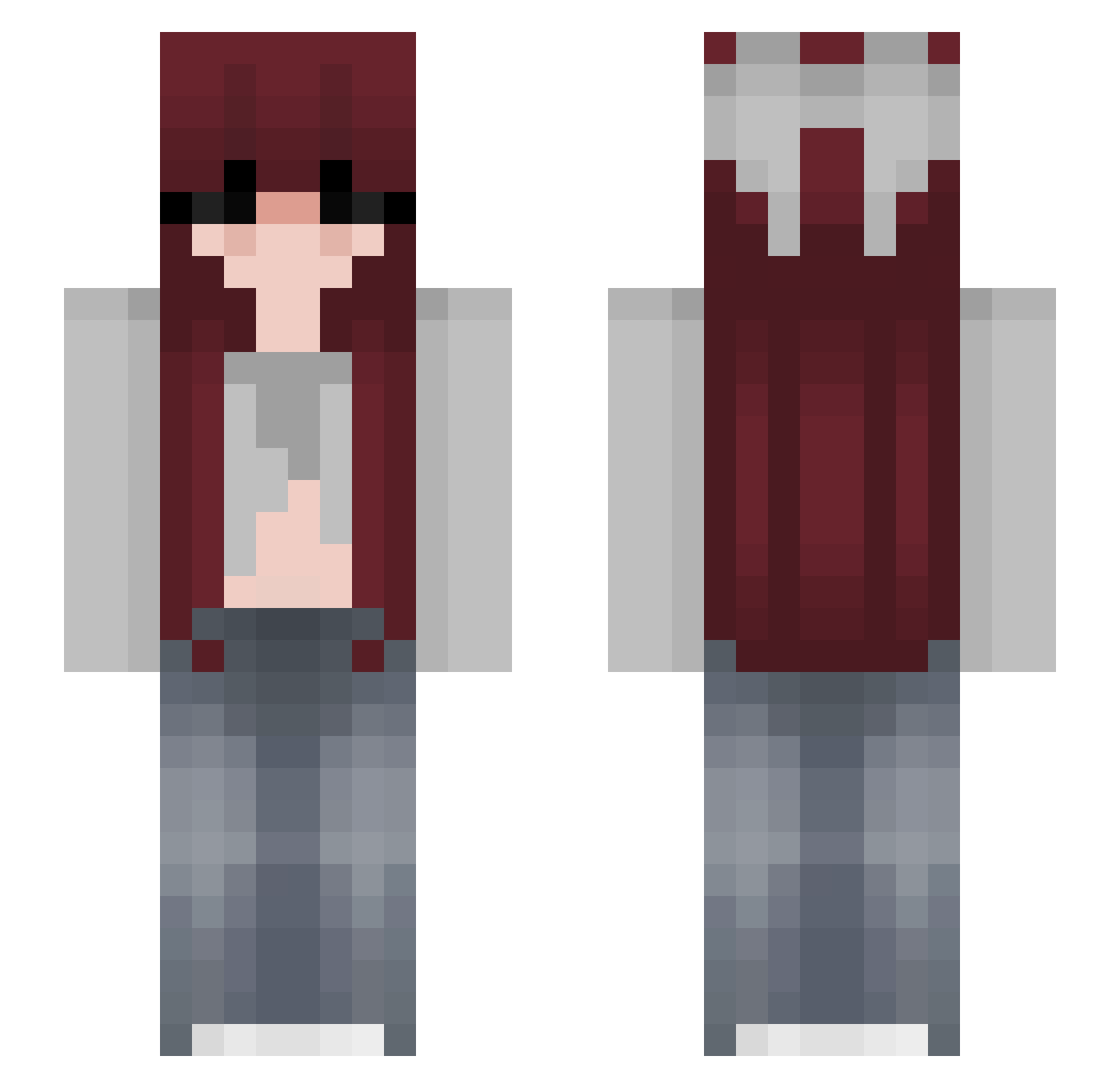 Smoobot Minecraft skin, front and back view